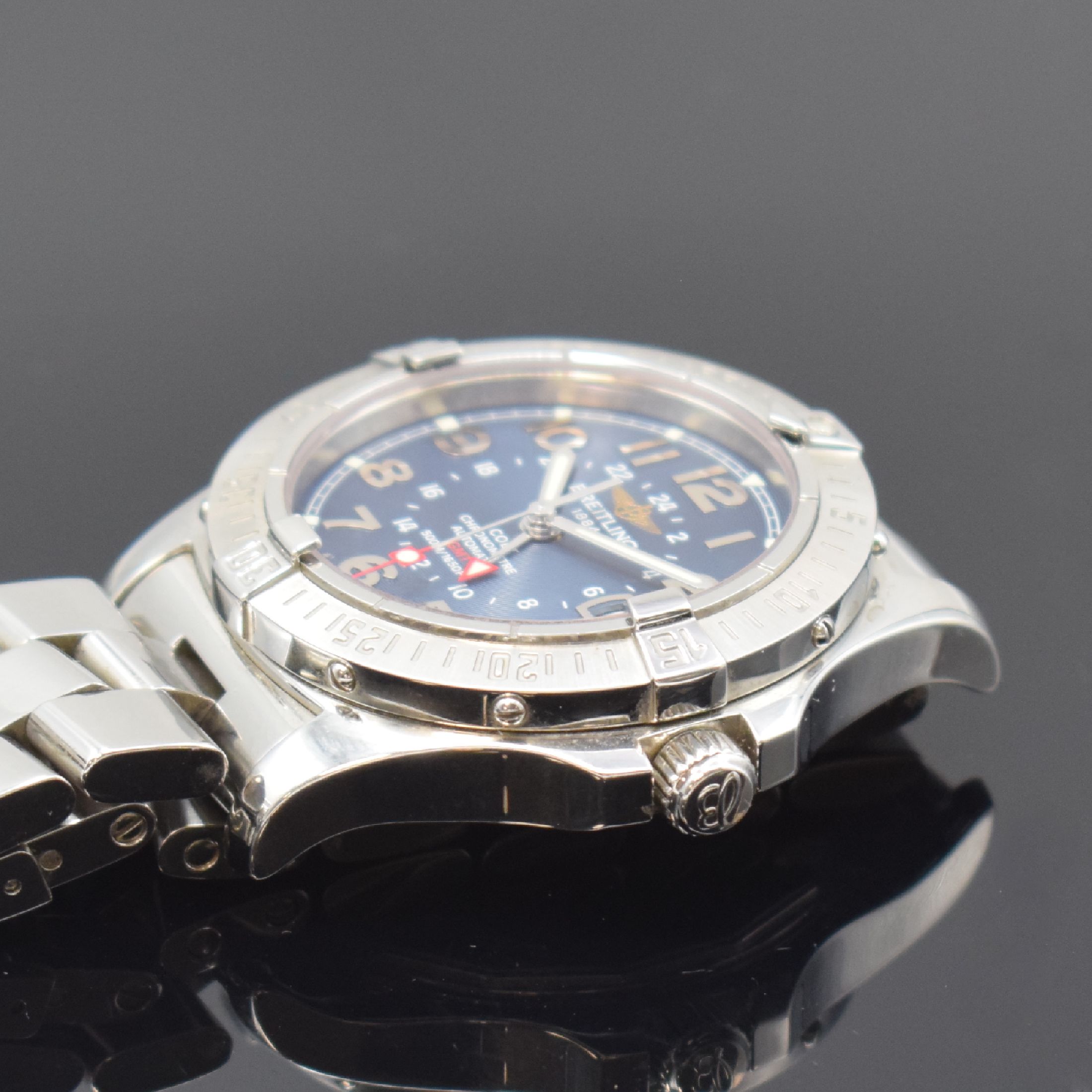 Detail c: BREITLING Armbandchronometer Colt GMT Referenz A32350, Automatik, Edelstahlgeh. inkl. Gliederband m. Faltschl., Boden und Krone verschr., ab Herst. ...