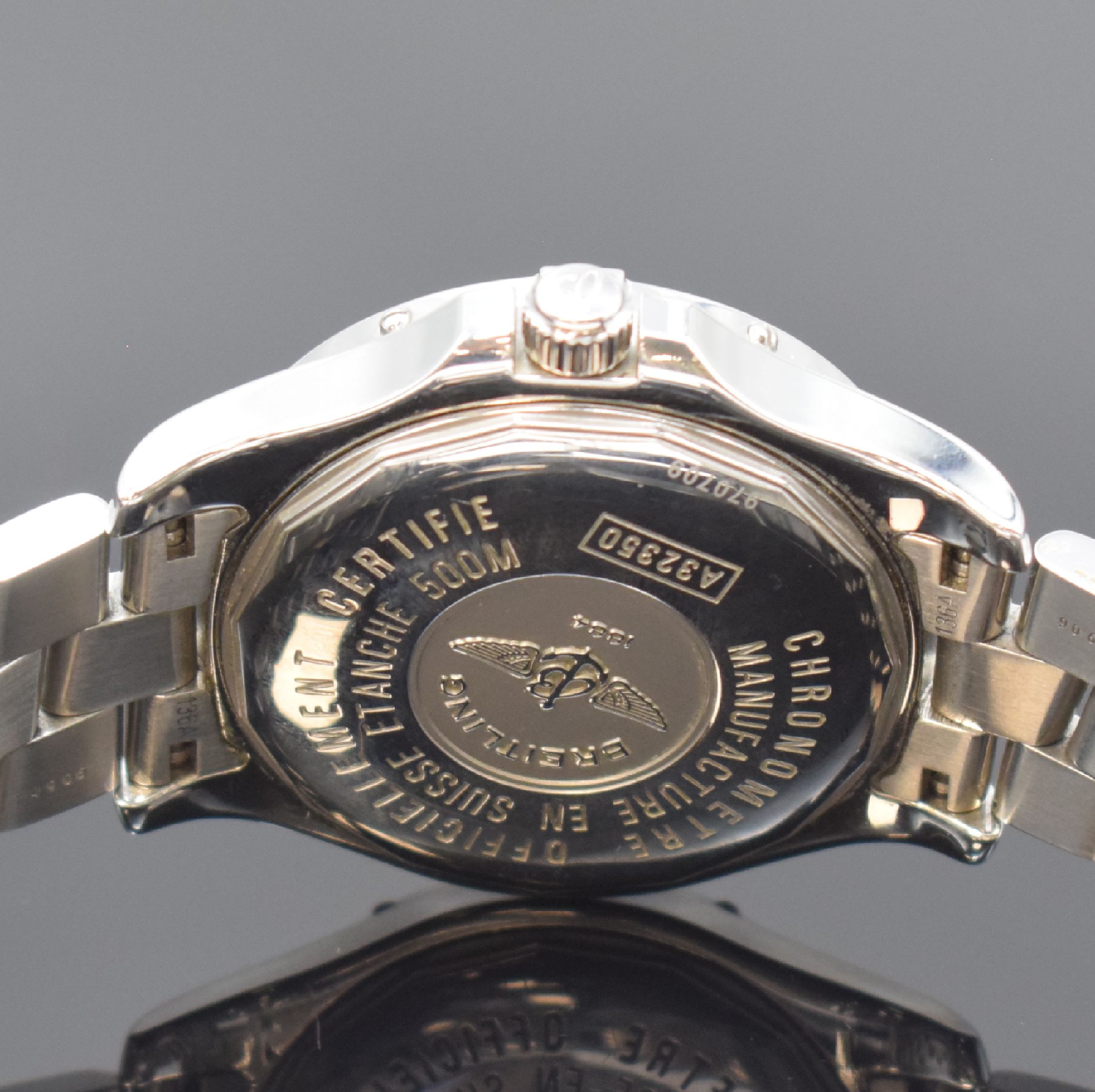 Detail d: BREITLING Armbandchronometer Colt GMT Referenz A32350, Automatik, Edelstahlgeh. inkl. Gliederband m. Faltschl., Boden und Krone verschr., ab Herst. ...