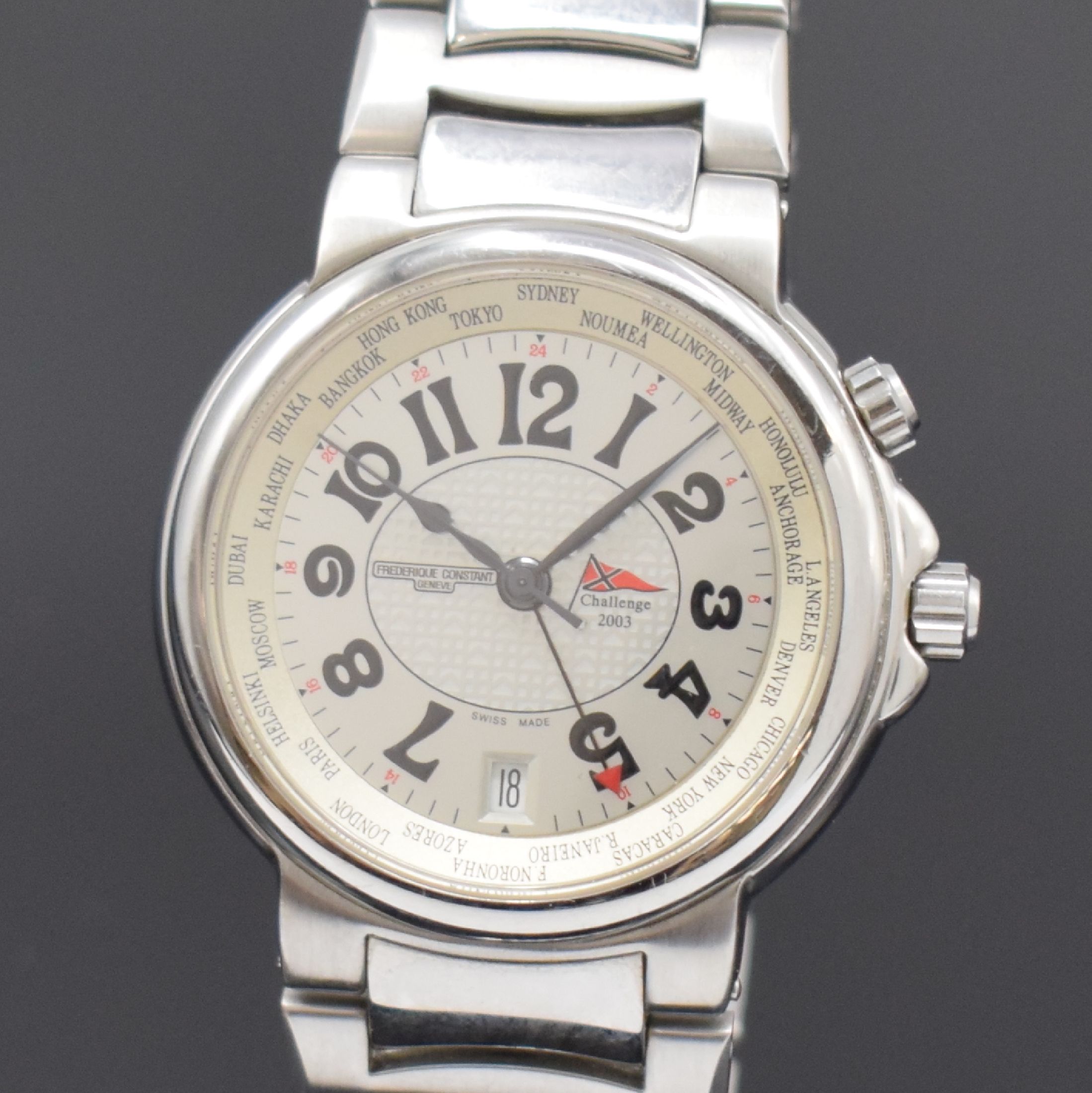 Detail a: FREDERIQUE CONSTANT seltene, auf 50 Stück limitierte Armbanduhr Daimler Chrysler North Atlantic Challenge 2003 GMT Referenz FC308AS3H6B, Automatik, ...