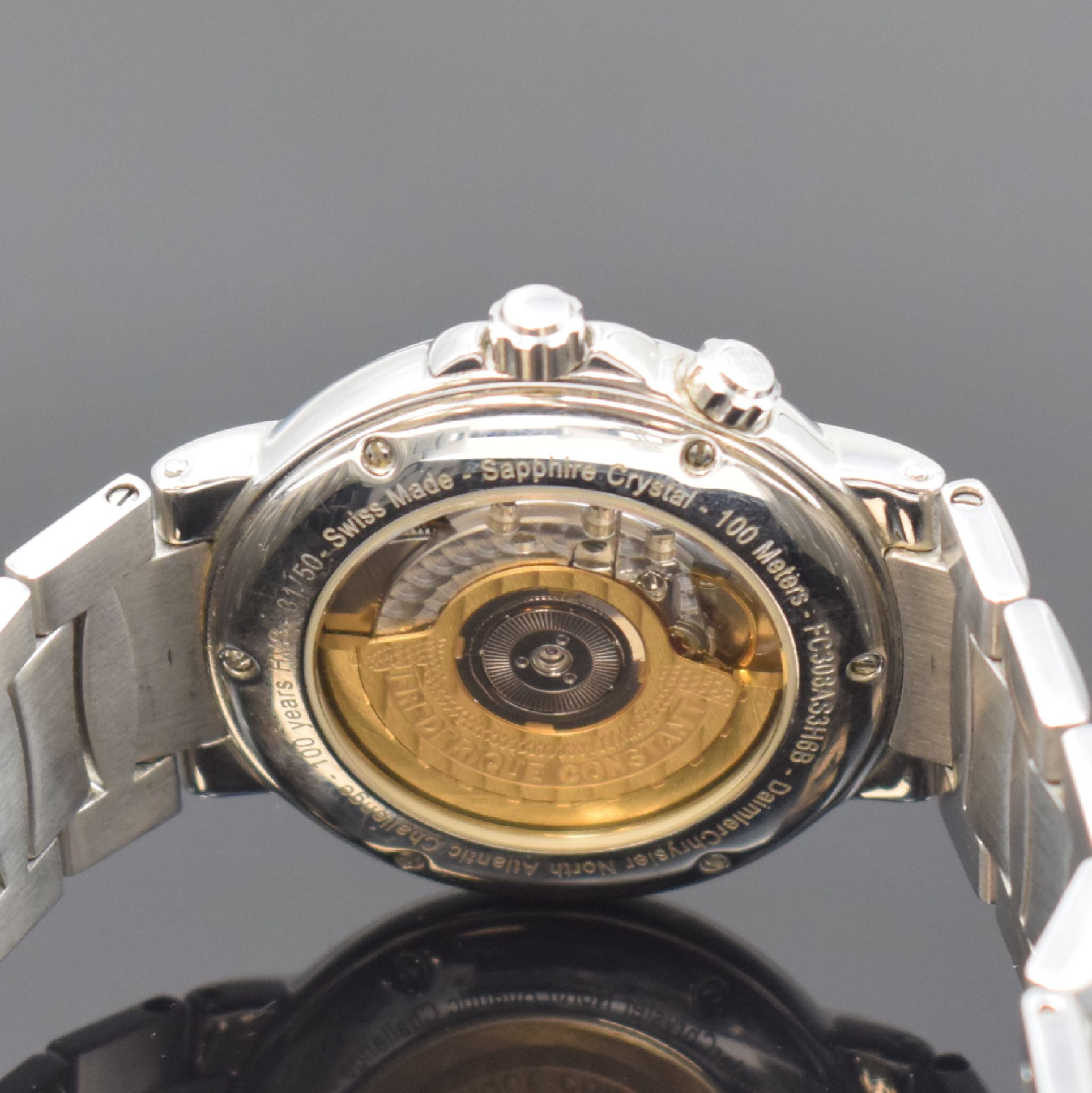Detail d: FREDERIQUE CONSTANT seltene, auf 50 Stück limitierte Armbanduhr Daimler Chrysler North Atlantic Challenge 2003 GMT Referenz FC308AS3H6B, Automatik, ...