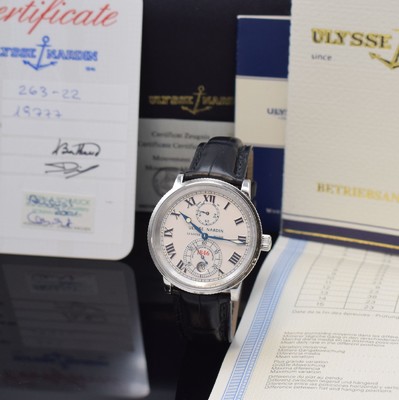 ULYSSE NARDIN Marine 1846 Armbandchronometer Referenz 263-22, Automatik, Schweiz um 2000, Edelstahlgeh. inkl. orig. Lederband m. orig. Dornschl., ...