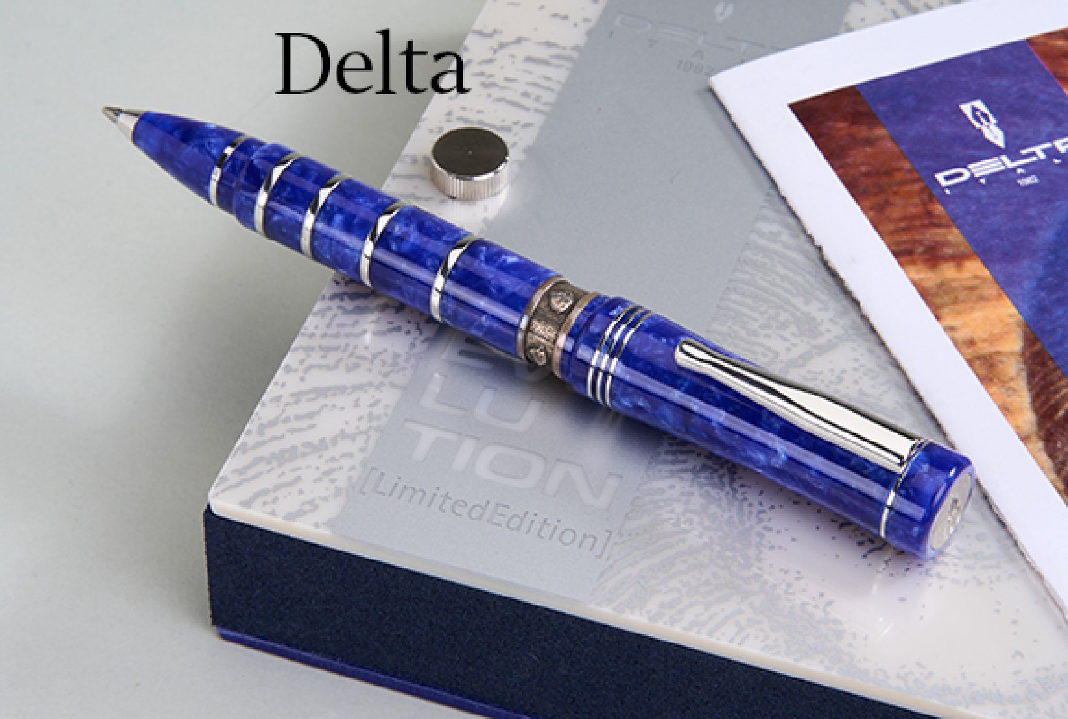 DELTA Evolution Charles Darwin Rollerball, limited Edition, Blau und Sterling Silber, 925er Silber, orig. Verpackung