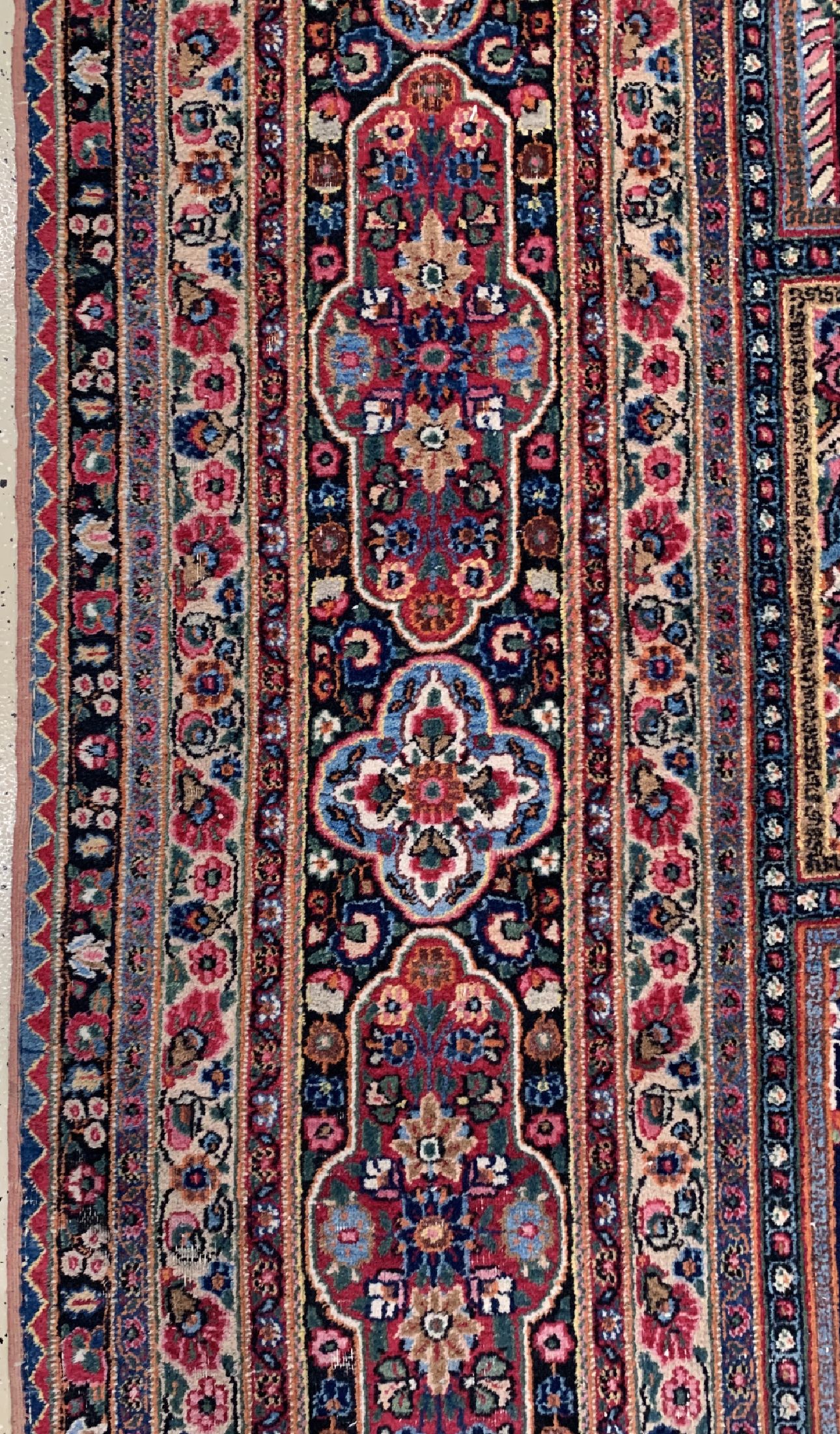 Detail d: Khorasan Palastteppich alt, Persien, um 1930, Wolle auf Baumwolle, ca. 525 x 363 cm, EHZ: 3