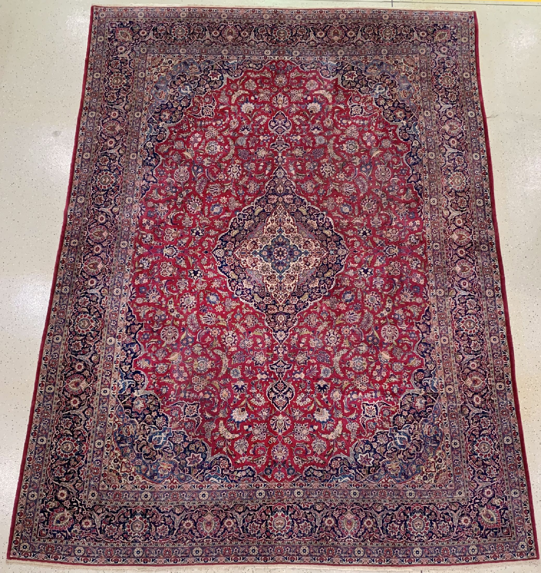 Keschan Kork fein, Persien, um 1960, Korkwolle auf Baumwolle, ca. 440 x 315 cm, Reinigungsbedürftig, EHZ: 2