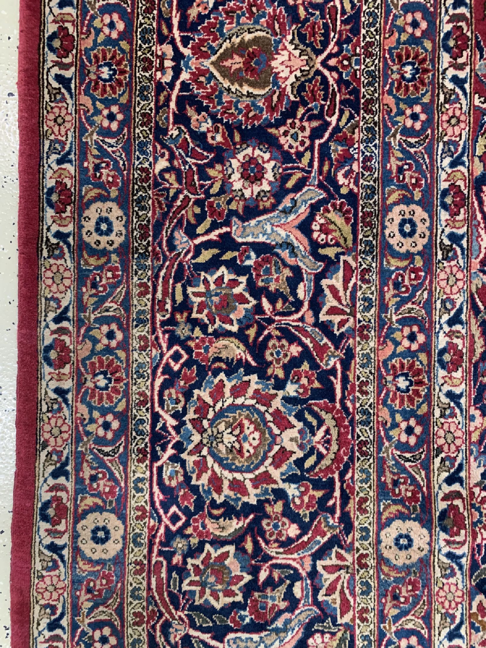 Detail d: Keschan Kork fein, Persien, um 1960, Korkwolle auf Baumwolle, ca. 440 x 315 cm, Reinigungsbedürftig, EHZ: 2