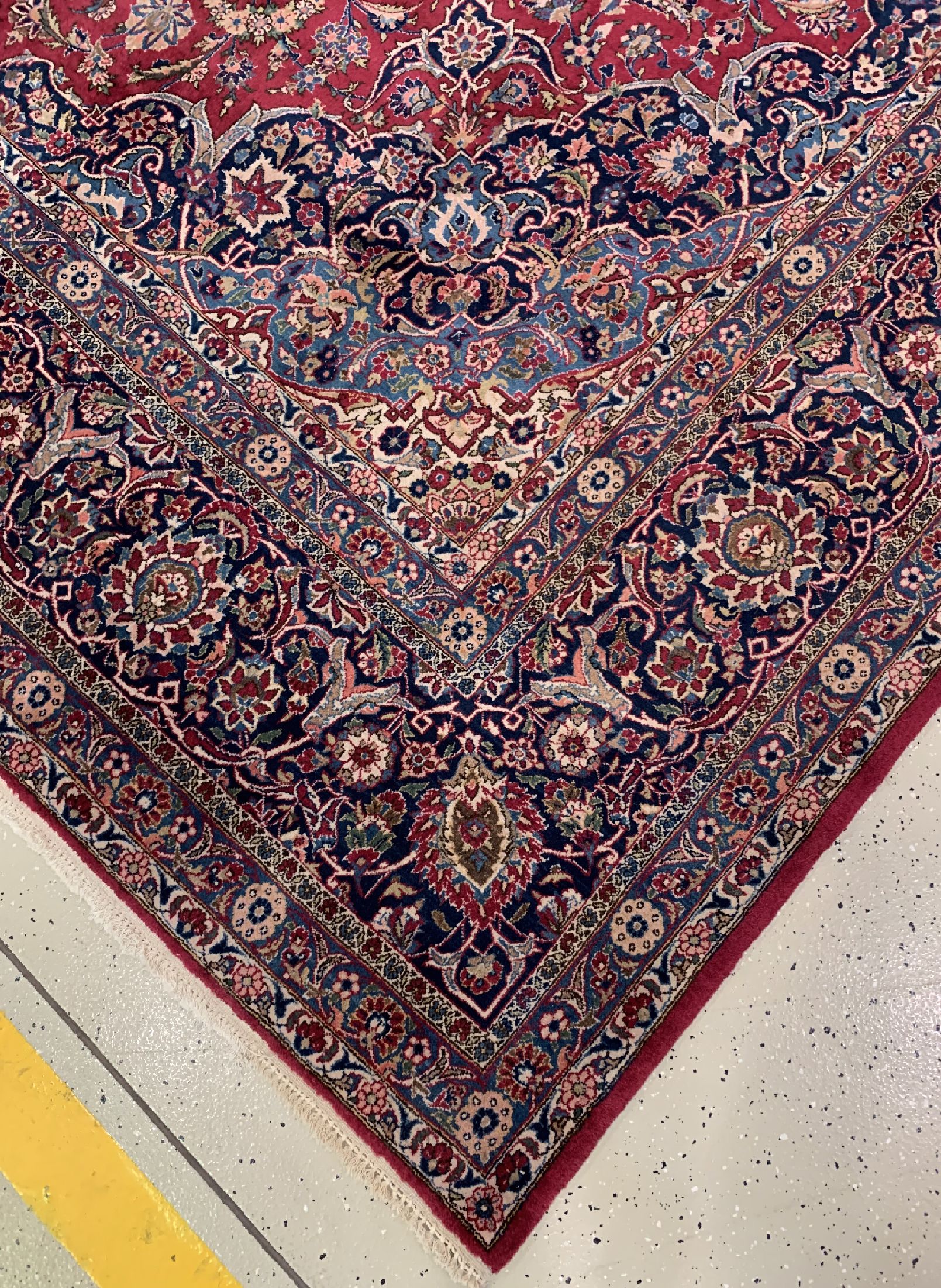 Detail e: Keschan Kork fein, Persien, um 1960, Korkwolle auf Baumwolle, ca. 440 x 315 cm, Reinigungsbedürftig, EHZ: 2
