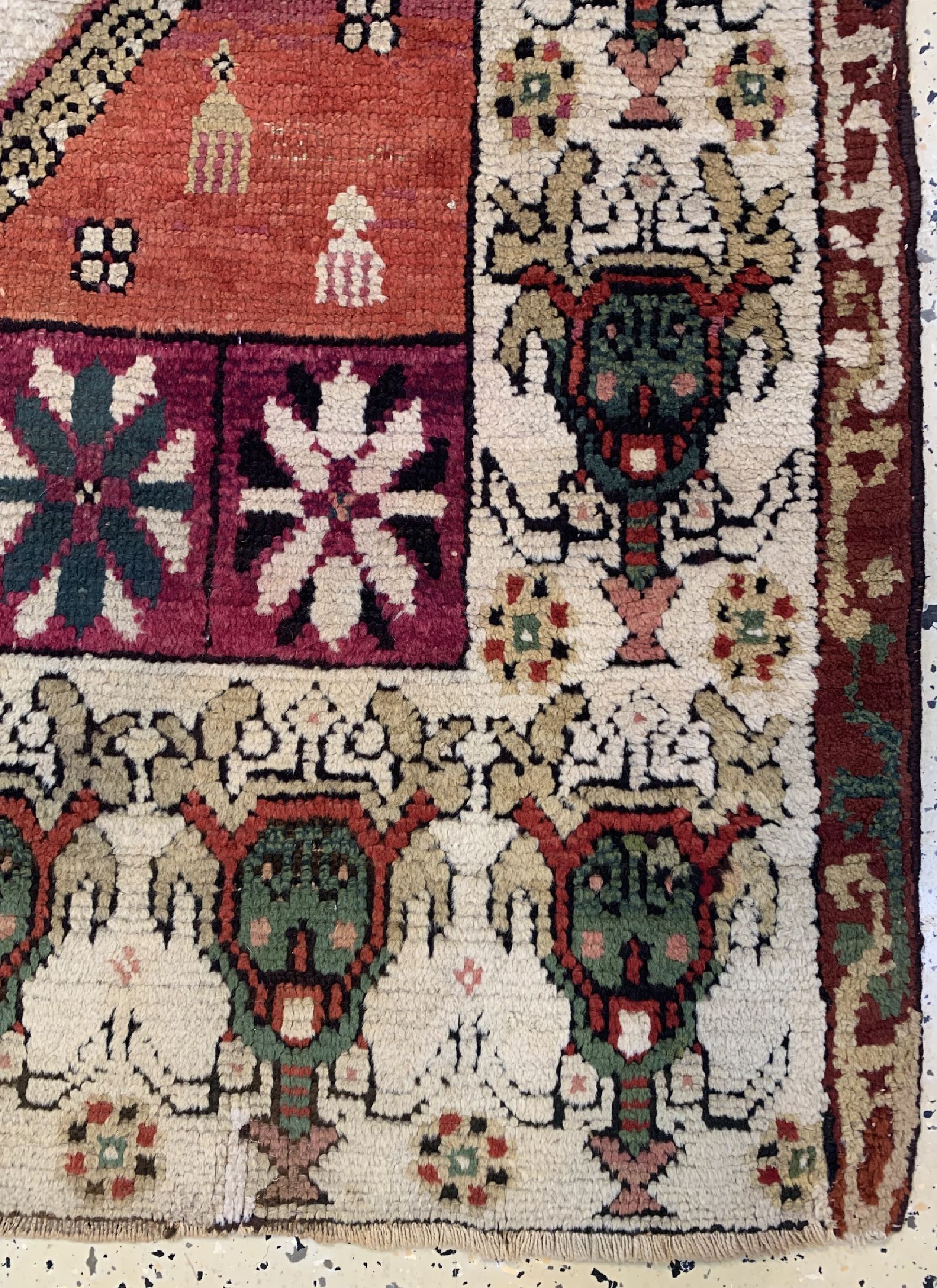 Detail a: Antiker Sivas, Türkei, um 1900, Wolle auf Baumwolle, ca. 166 x 115 cm, verkürzt, EHZ: 2-3