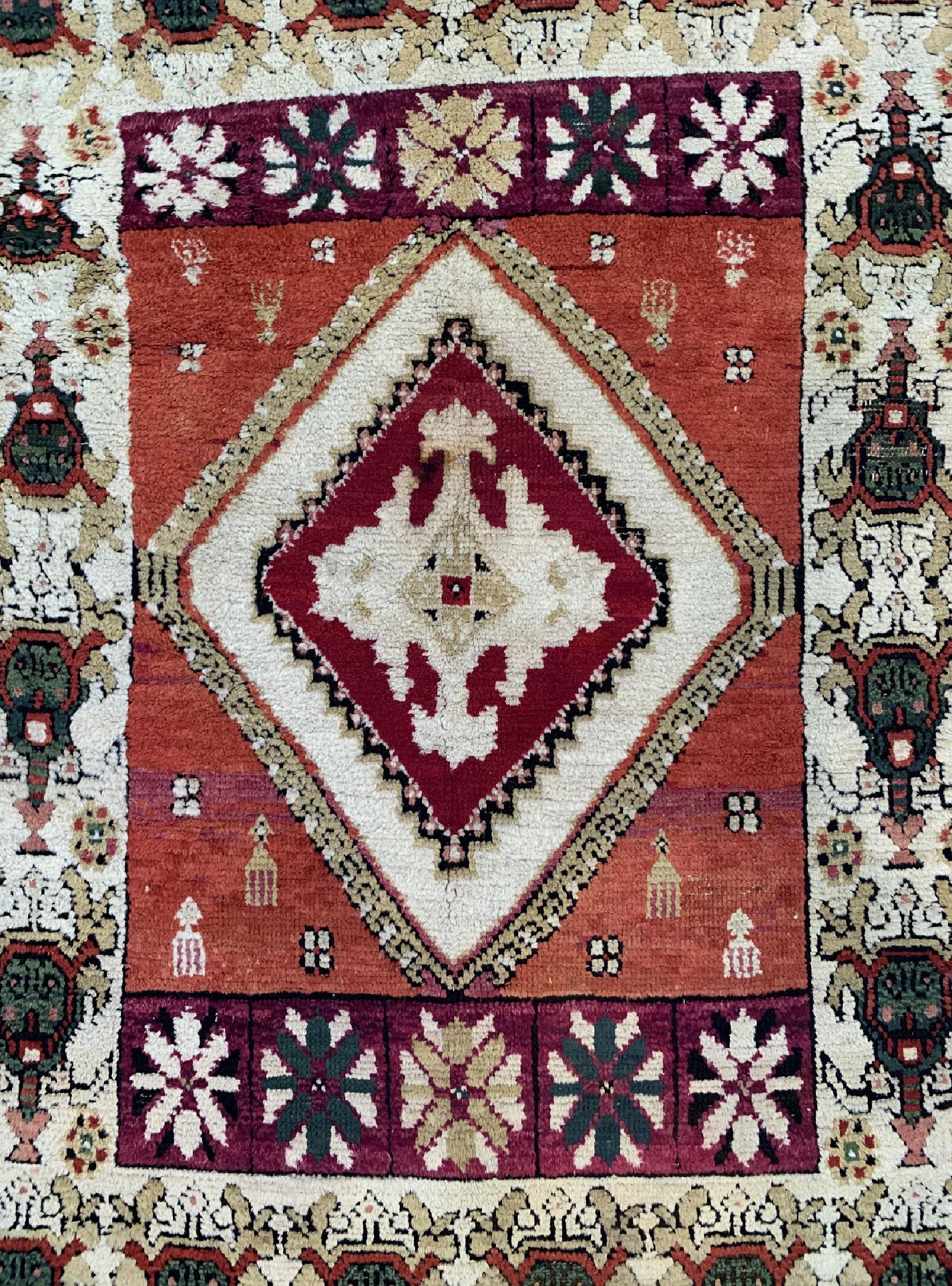 Detail b: Antiker Sivas, Türkei, um 1900, Wolle auf Baumwolle, ca. 166 x 115 cm, verkürzt, EHZ: 2-3
