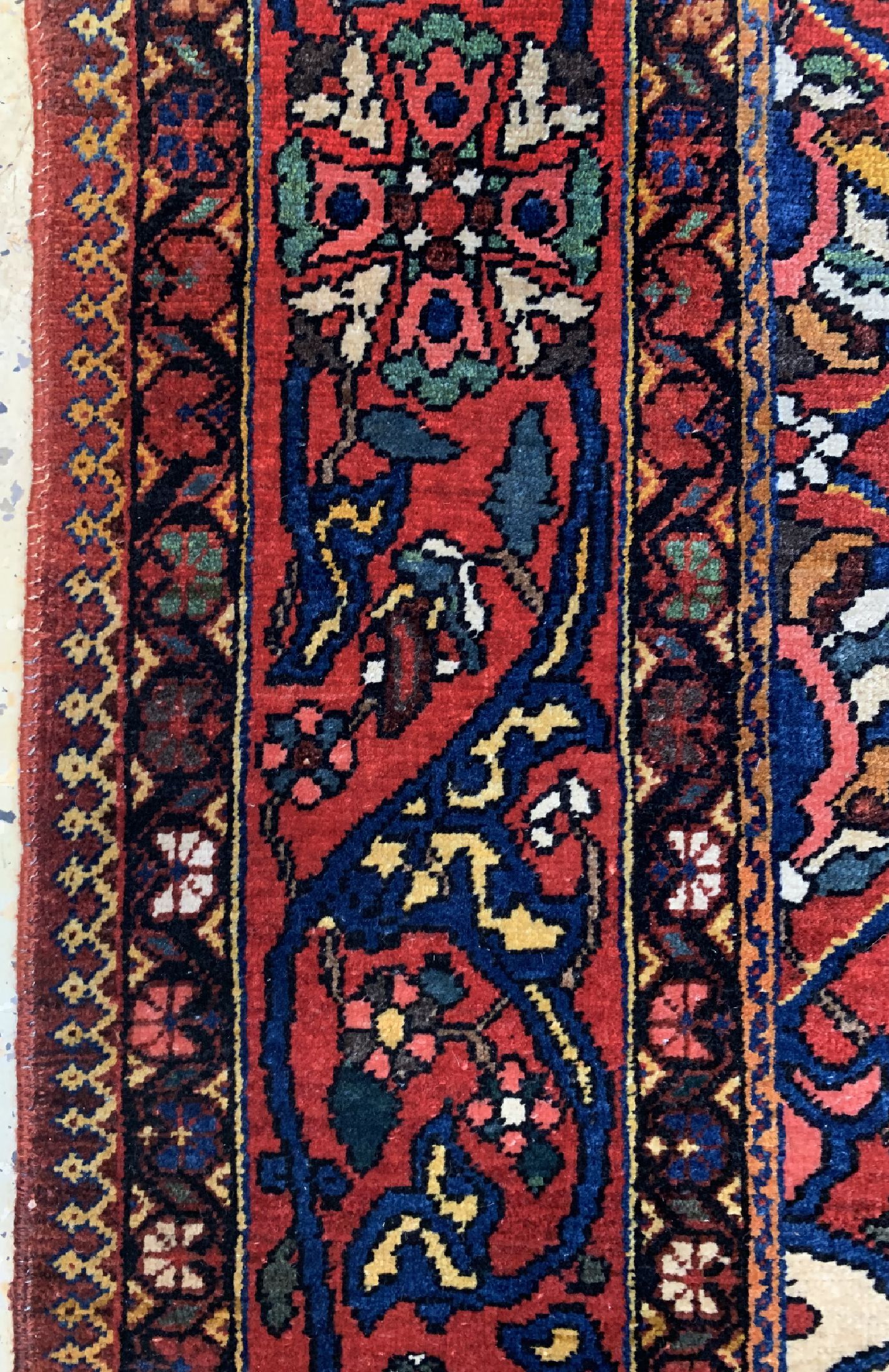Detail d: Antiker Bachtiar, Persien, um 1910/1920, Wolle auf Baumwolle, ca. 225 x 145 cm, EHZ: 2-3