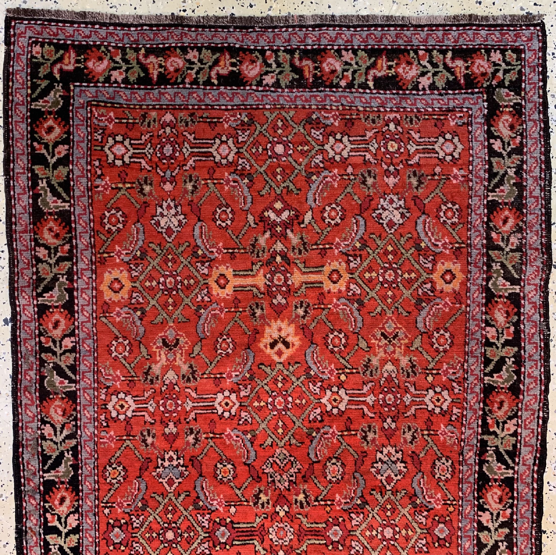 Detail b: Karabagh Galerie alt, Kaukasus, um 1920/1930, Wolle auf Wolle, ca. 475 x 103 cm, EHZ: 2-3