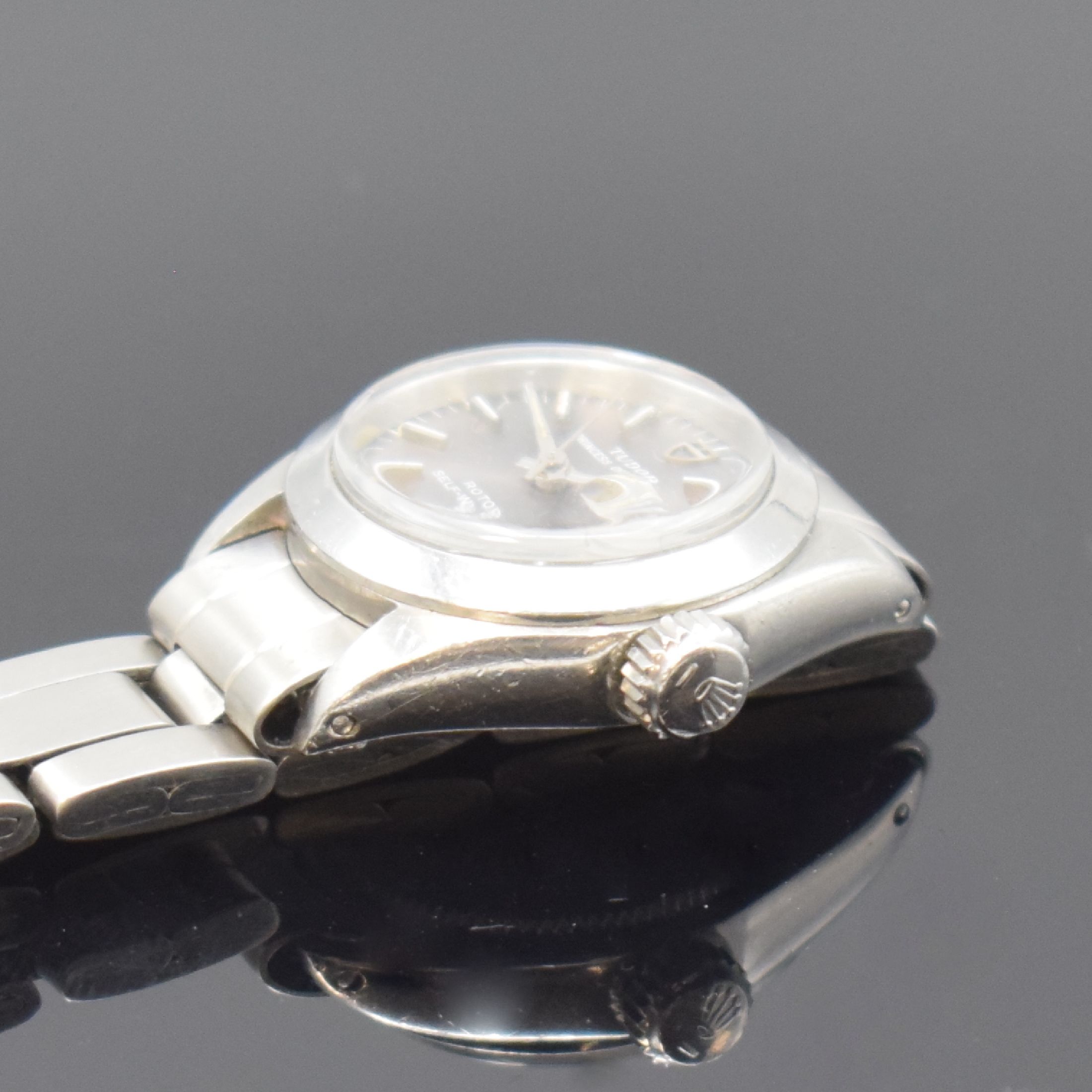 Detail c: TUDOR Princess Oysterdate Damenarmbanduhr Referenz 7606/0 in Stahl/Stahlband, Schweiz um 1976, Automatik, verschr. ROLEX Oystergeh.,ROLEX-Oysterband ...