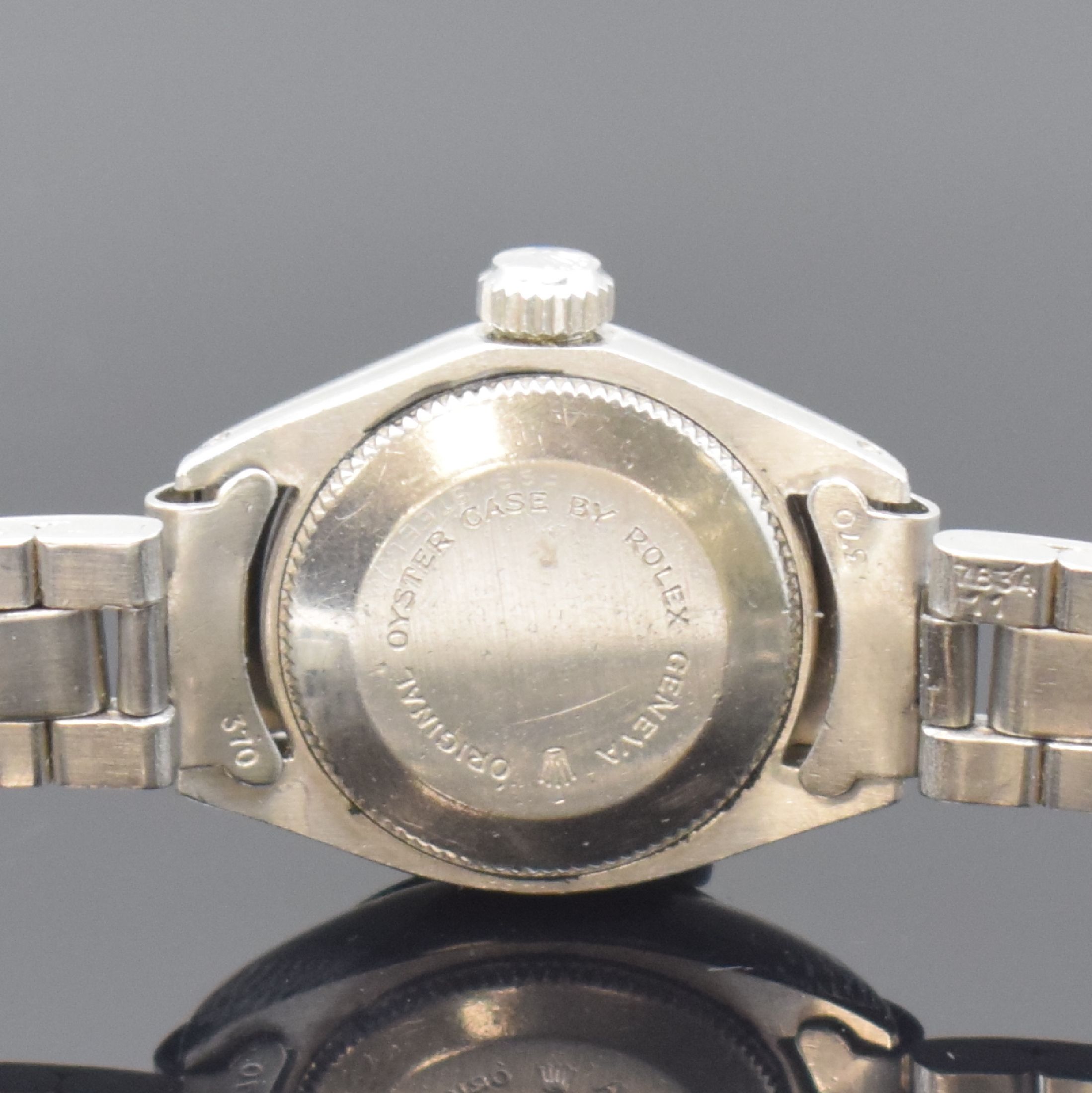 Detail d: TUDOR Princess Oysterdate Damenarmbanduhr Referenz 7606/0 in Stahl/Stahlband, Schweiz um 1976, Automatik, verschr. ROLEX Oystergeh.,ROLEX-Oysterband ...