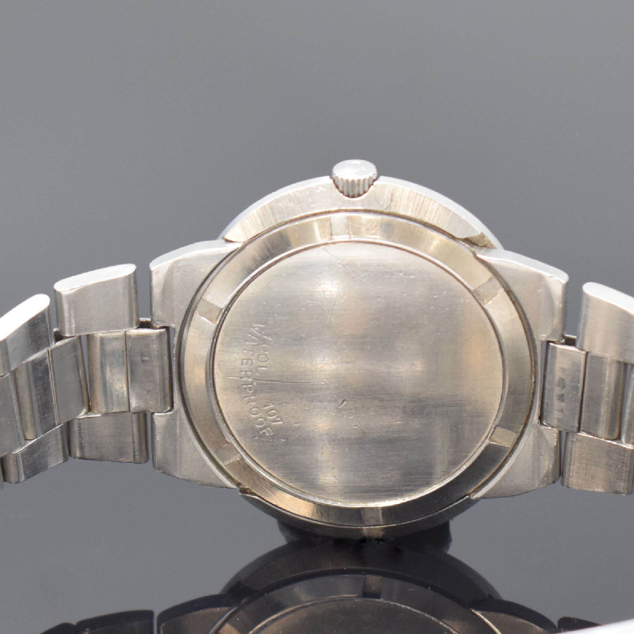 Detail d: OMEGA Dynamic Automatic Herrenarmbanduhr in Stahl/Stahlband Referenz 166.039, Schweiz um 1969, Automatik, Monocoque-Geh., Stahlband Ref. 1153/138, ...