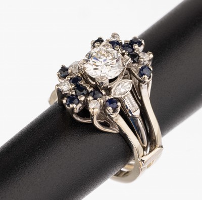 26686202a - Combination ring with brilliant and sapphires