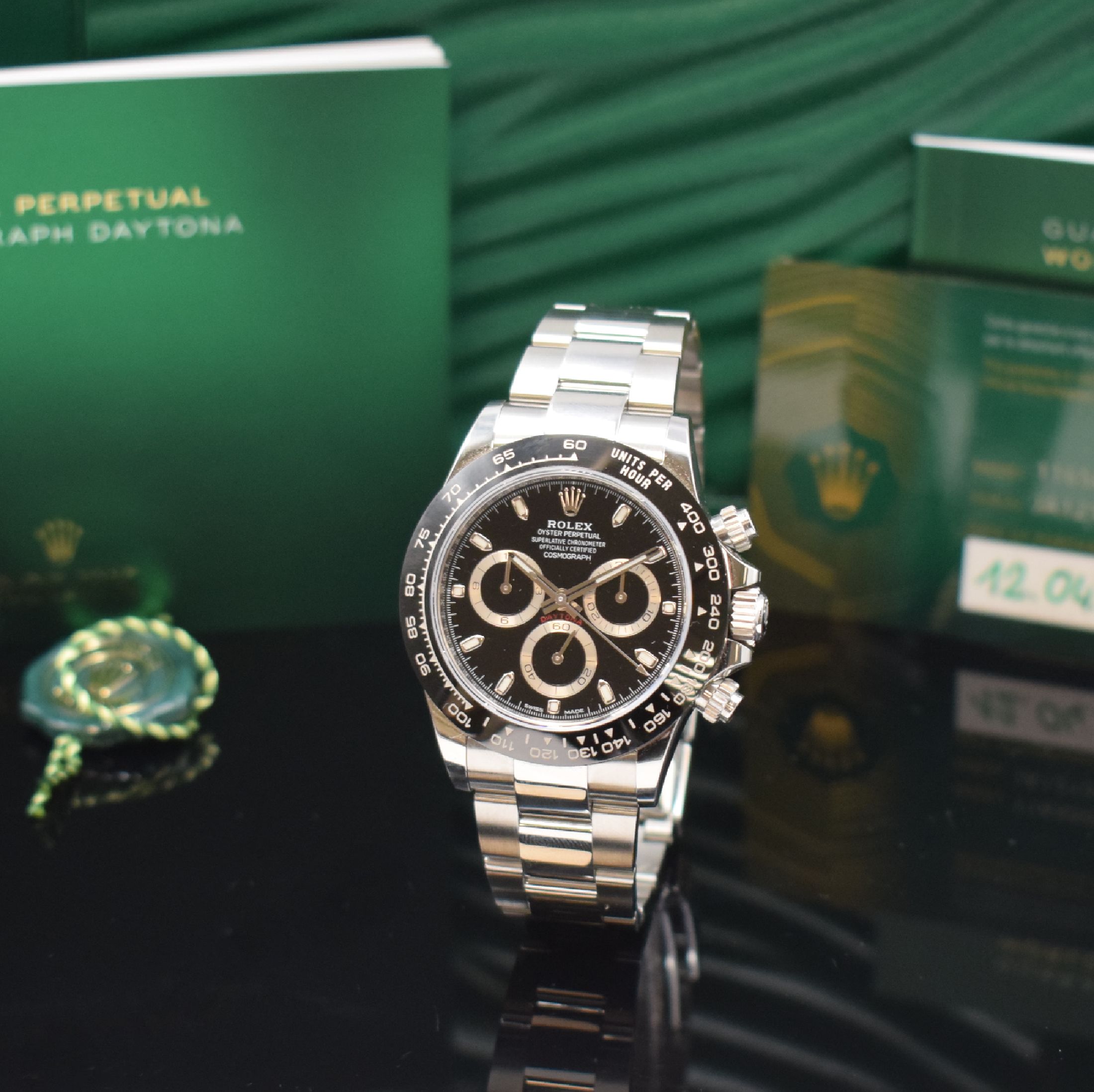 ROLEX Cosmograph Daytona Referenz 116500LN, Automatik, Chronometer der Superlative in Edelstahl inkl. Oysterband m. Faltschl., Boden, Krone und ...