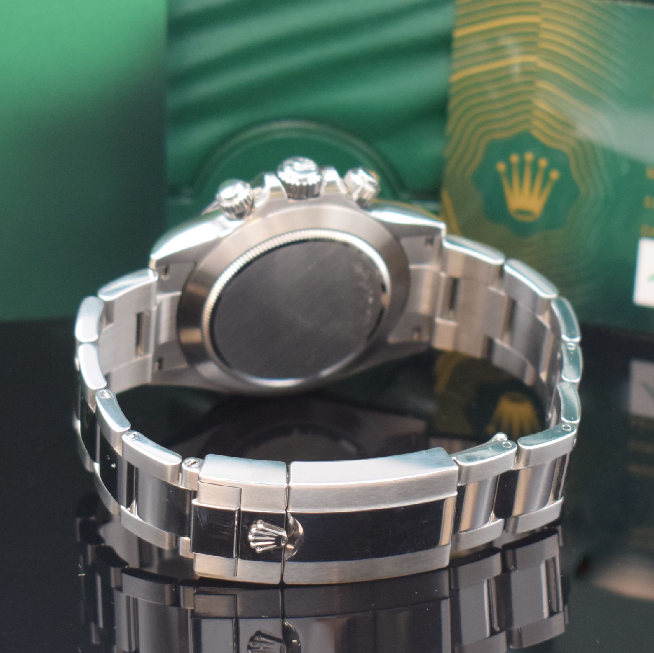 Detail b: ROLEX Cosmograph Daytona Referenz 116500LN, Automatik, Chronometer der Superlative in Edelstahl inkl. Oysterband m. Faltschl., Boden, Krone und ...