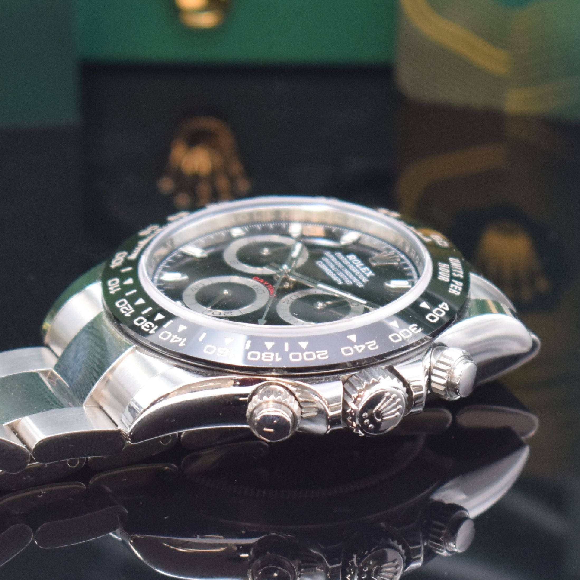Detail c: ROLEX Cosmograph Daytona Referenz 116500LN, Automatik, Chronometer der Superlative in Edelstahl inkl. Oysterband m. Faltschl., Boden, Krone und ...