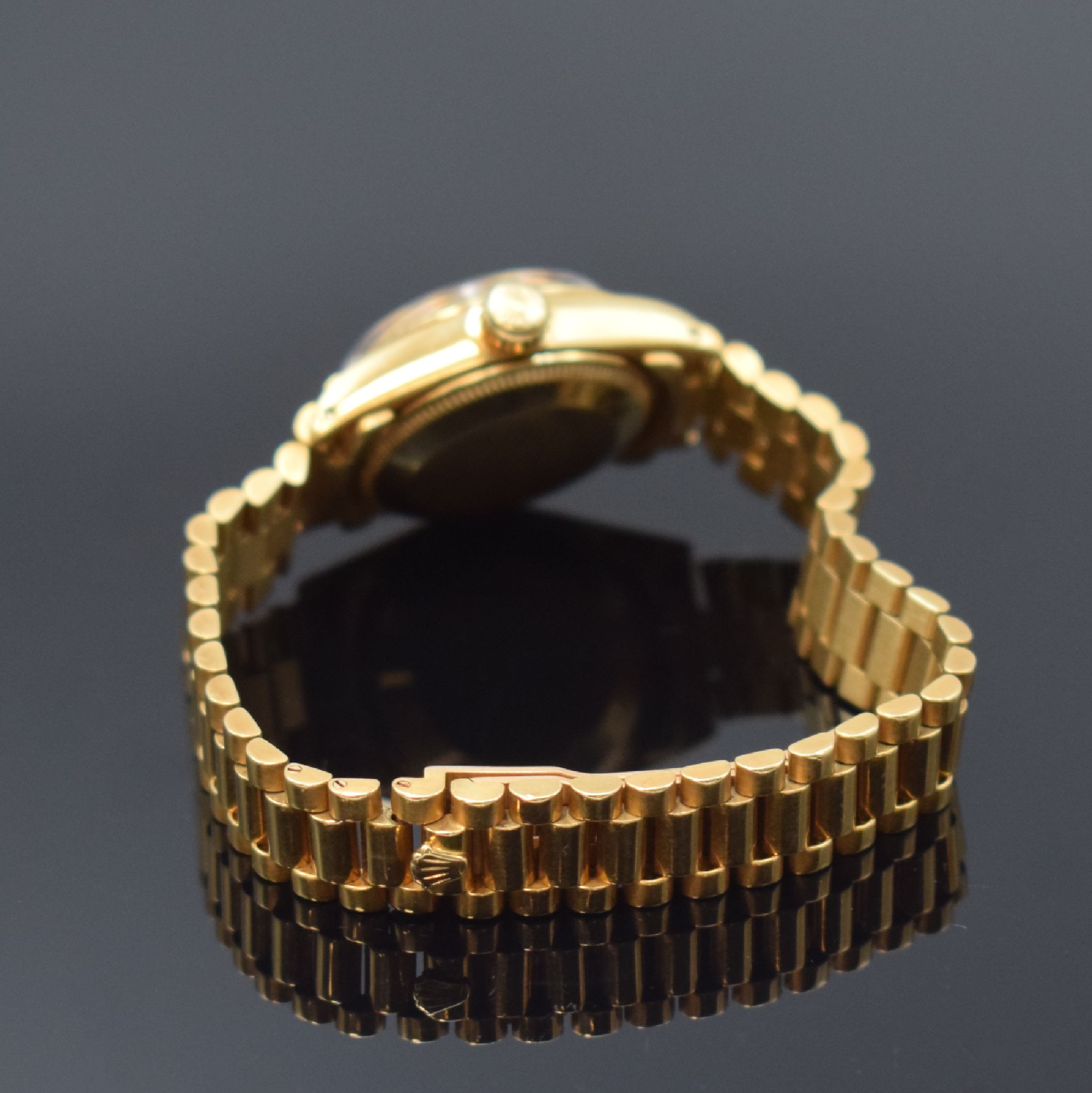 Detail b: ROLEX Oyster Perpetual Datejust Damenarmbanduhr in GG 750/000 Referenz 6917, Schweiz um 1978, Automatik, Boden und Krone verschr., ab Herst. ...