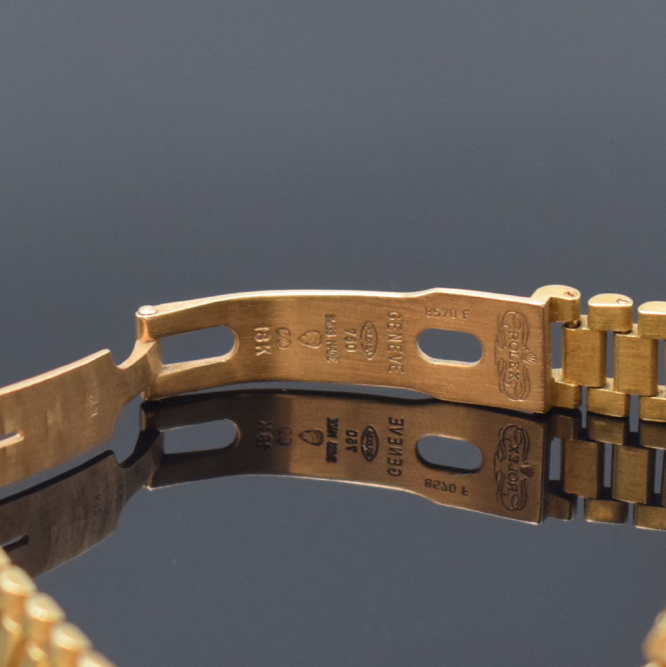 Detail c: ROLEX Oyster Perpetual Datejust Damenarmbanduhr in GG 750/000 Referenz 6917, Schweiz um 1978, Automatik, Boden und Krone verschr., ab Herst. ...