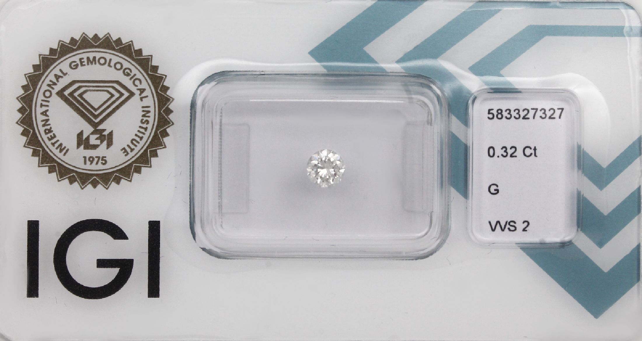 Loser Brillant, 0.32 ct feines Weiß (G)/vvs2, IGI-Report 07/23, verschweißt