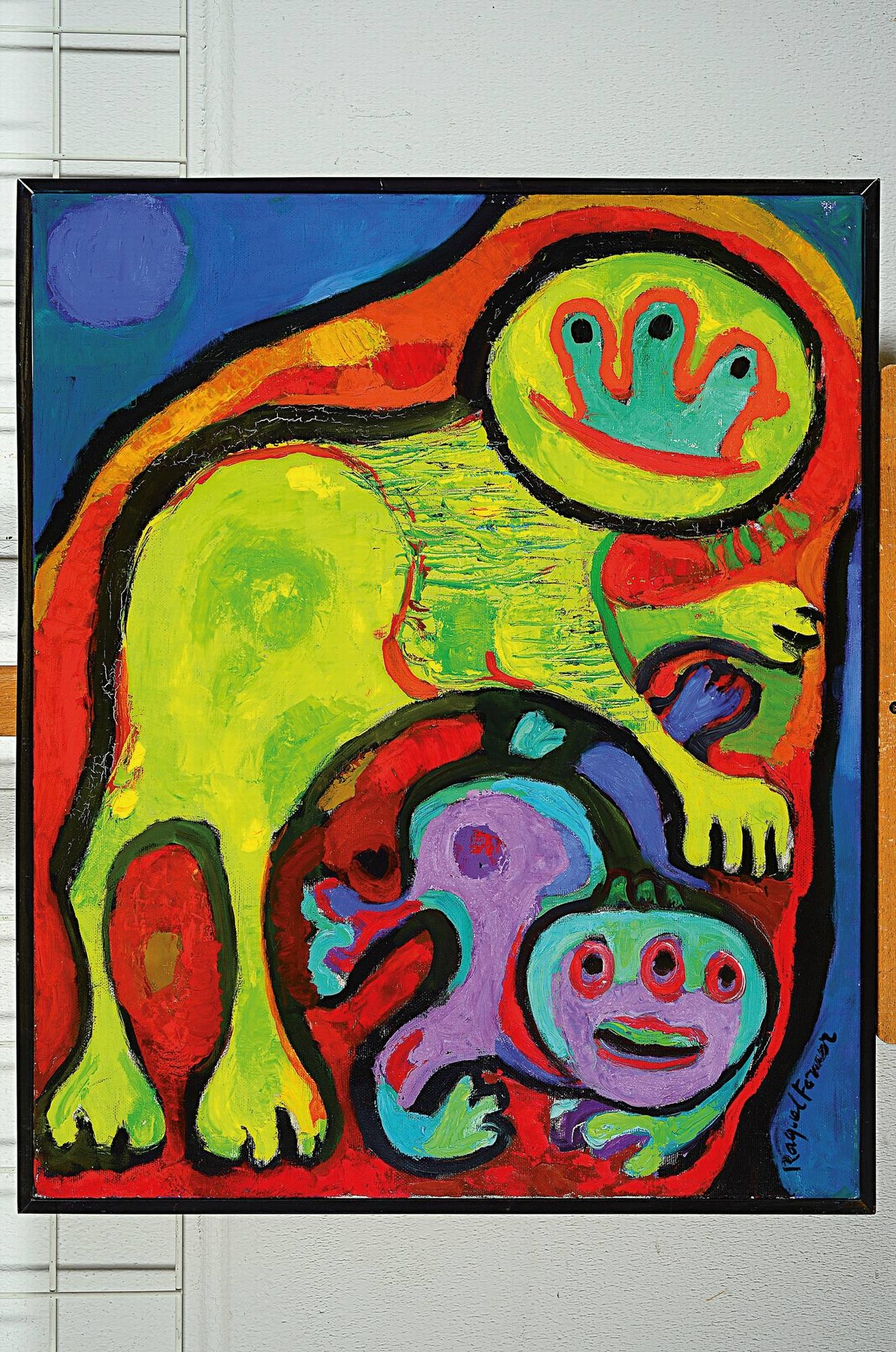 Detail k: Raquel Forner, 1902 Buenos Aires - 1988, rückseitig betitelt: "Juegos de astroseres", Öl/Lwd, signiert und dat. 1972, ca. 73 x 60 cm, ...