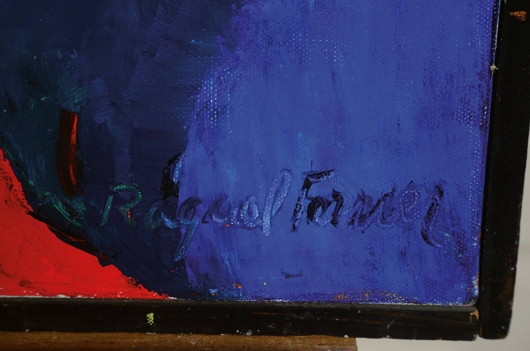 Detail a: Raquel Forner, 1902 Buenos Aires - 1988, Öl/Lwd, "Memoria ancestral/Memory Ancestral", Paris 1970, Öl/Lwd, re. u. signiert, und ...