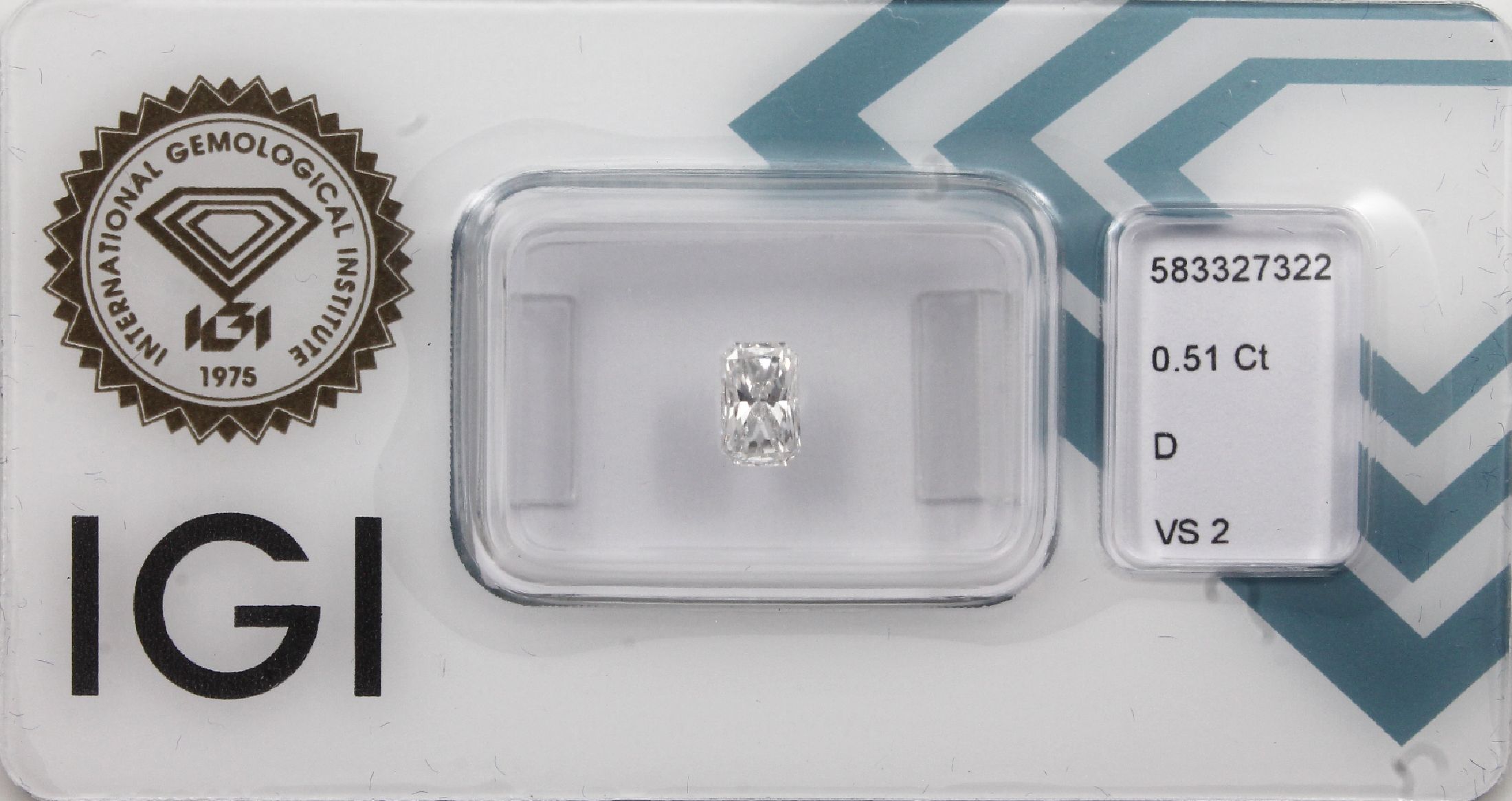 Loser Diamant im modifizierten Achteckschliff 0.51 ct hochfeines Weiß(D)/vs2, IGI- Report 07/23, verschweißt