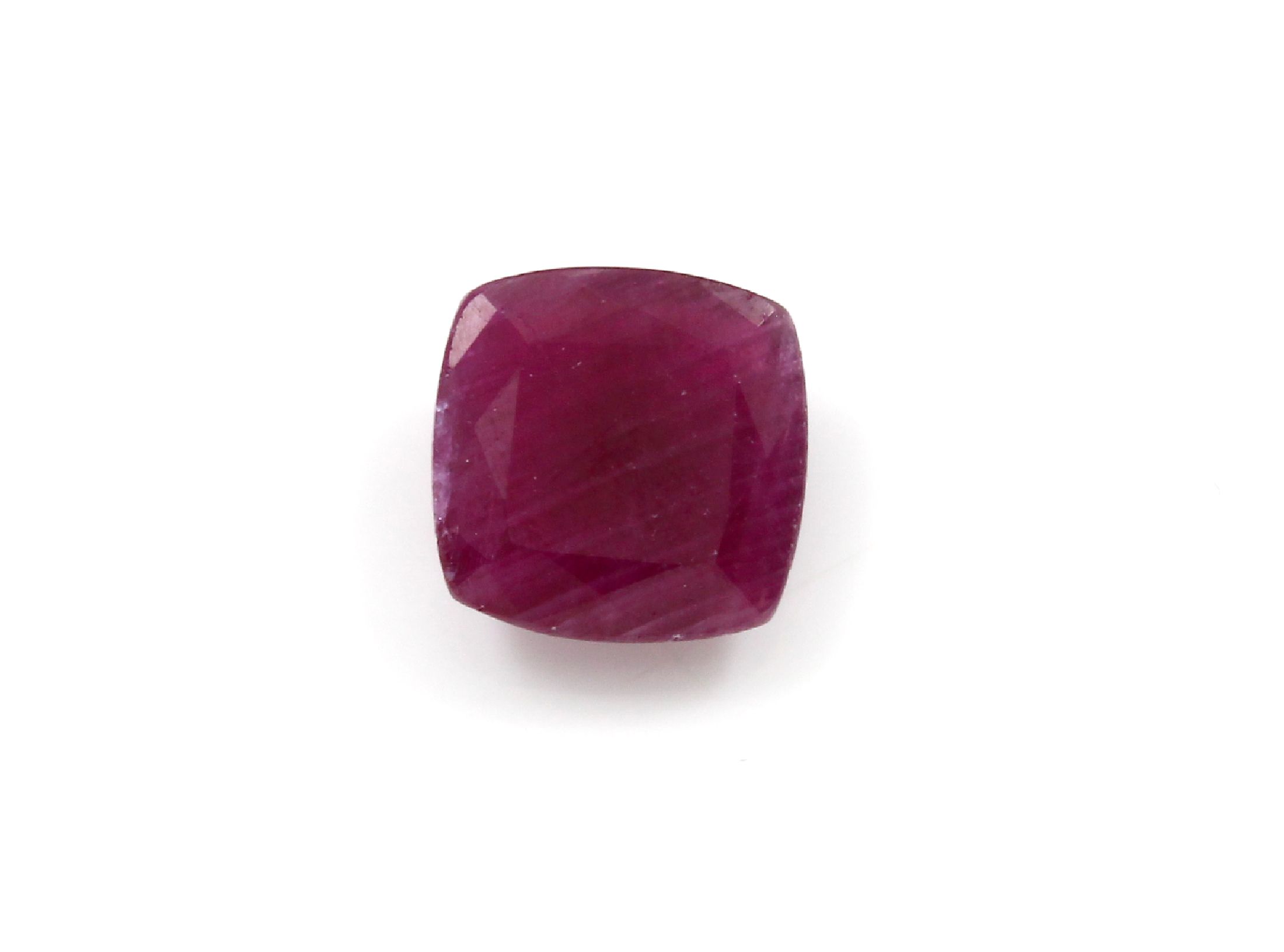 Loser nat. Rubin im Kissenschliff 2.59 ct, purplish Red, 8.05 x 8.04 x 3.47 mm, unbeh., Gem consult Report 06/22