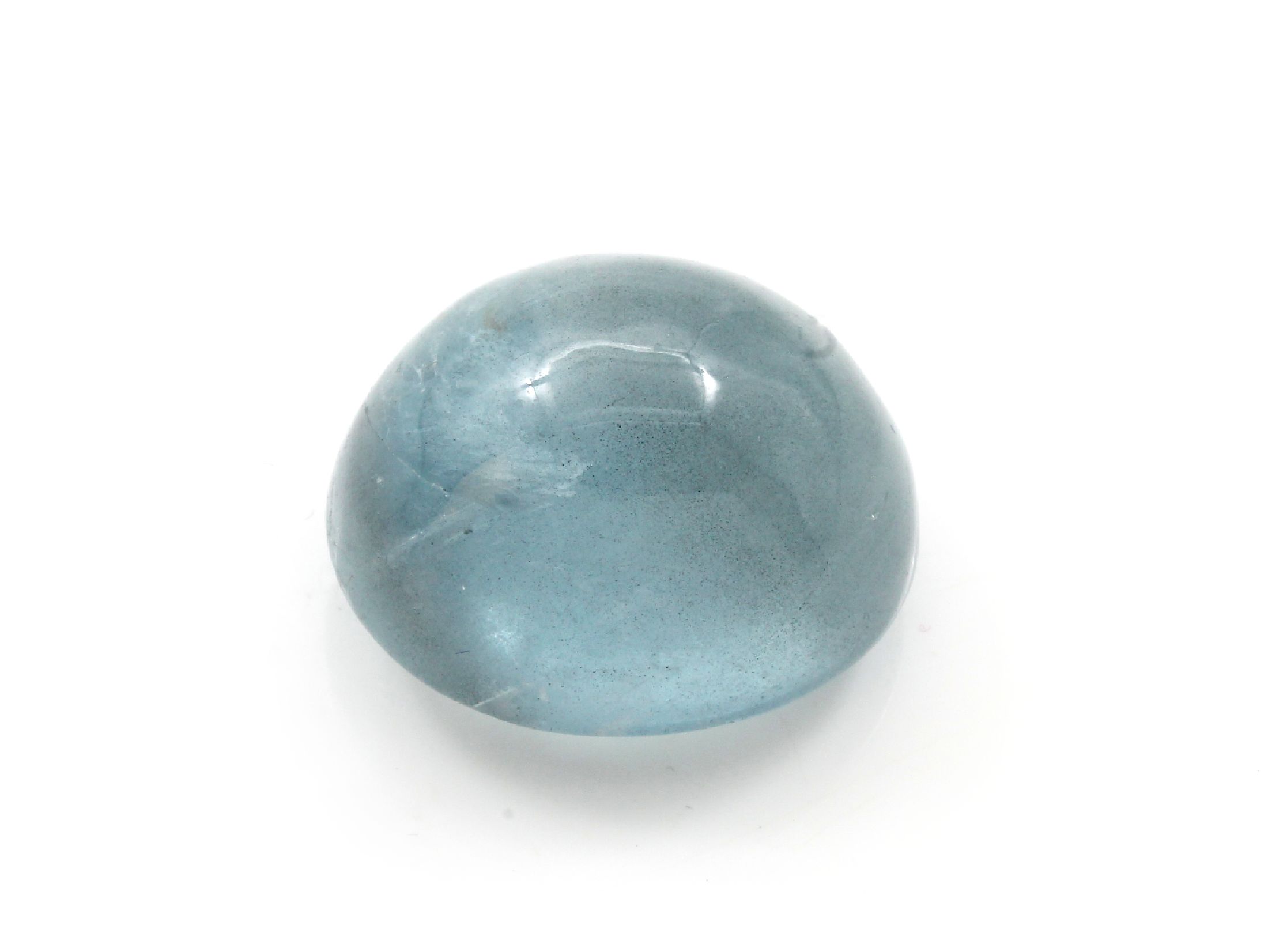 Loses Aquamarin Cabochon 87.99 ct, blue, 28.12 x 23.49 x 19.22 mm, GCI Lab-Karte
