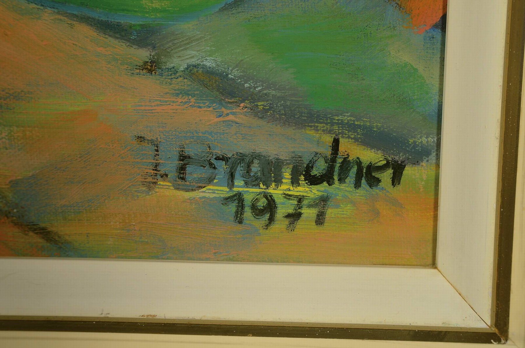 Detail a: Ingeborg Brandner, 1920-1987 Dörrenbach, Furhwerk am Weinberg, Öl/Lwd, rechts unten sign. und dat. 71, ca. 50x70cm, R. ca. 64x84cm