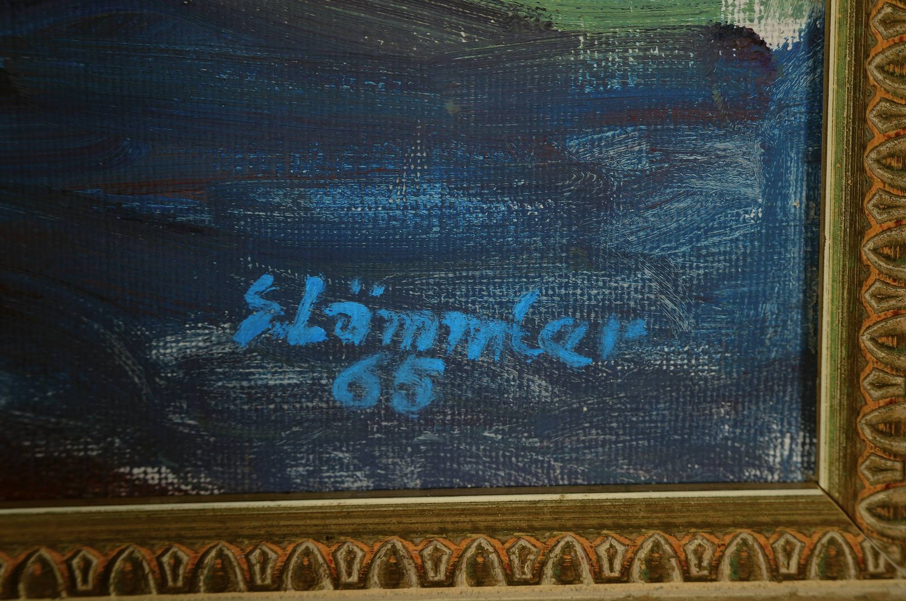 Detail a: Siegfried Lämmler, geb. 1916 Pforzheim, Cagnes sur Mer, Im Garten von Renoir, rückseitig so betitelt, Öl/Lwd, rechts unten signiert und dat. 65, ...
