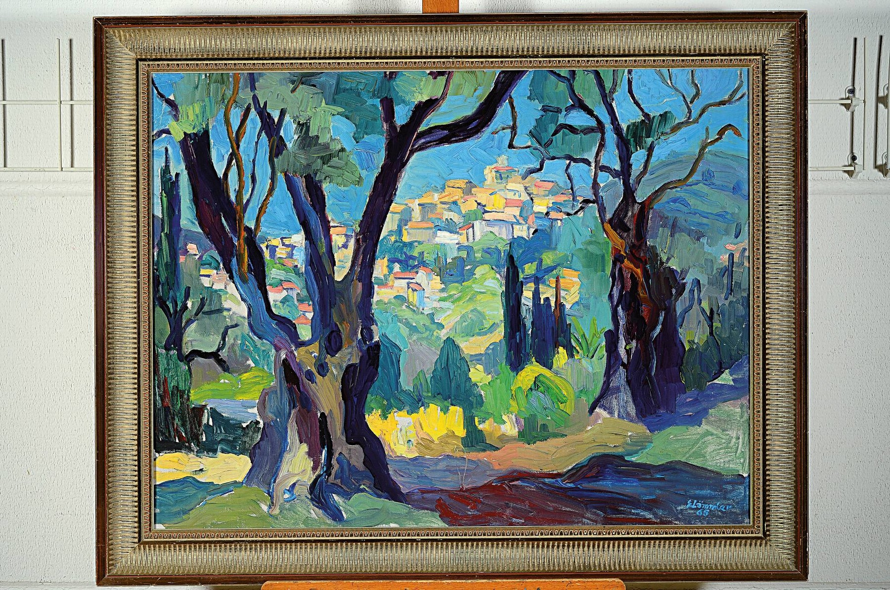 Detail k: Siegfried Lämmler, geb. 1916 Pforzheim, Cagnes sur Mer, Im Garten von Renoir, rückseitig so betitelt, Öl/Lwd, rechts unten signiert und dat. 65, ...