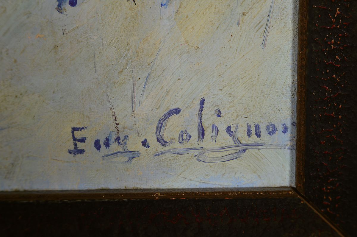 Detail a: Eugène Colignon, 1876-1961 Frankreich, Verschneite Winterlandschaft mit Baumgruppen, Öl/Lwd, rechts unten signiert, ca. 100x80cm, R. ca. 112x92cm