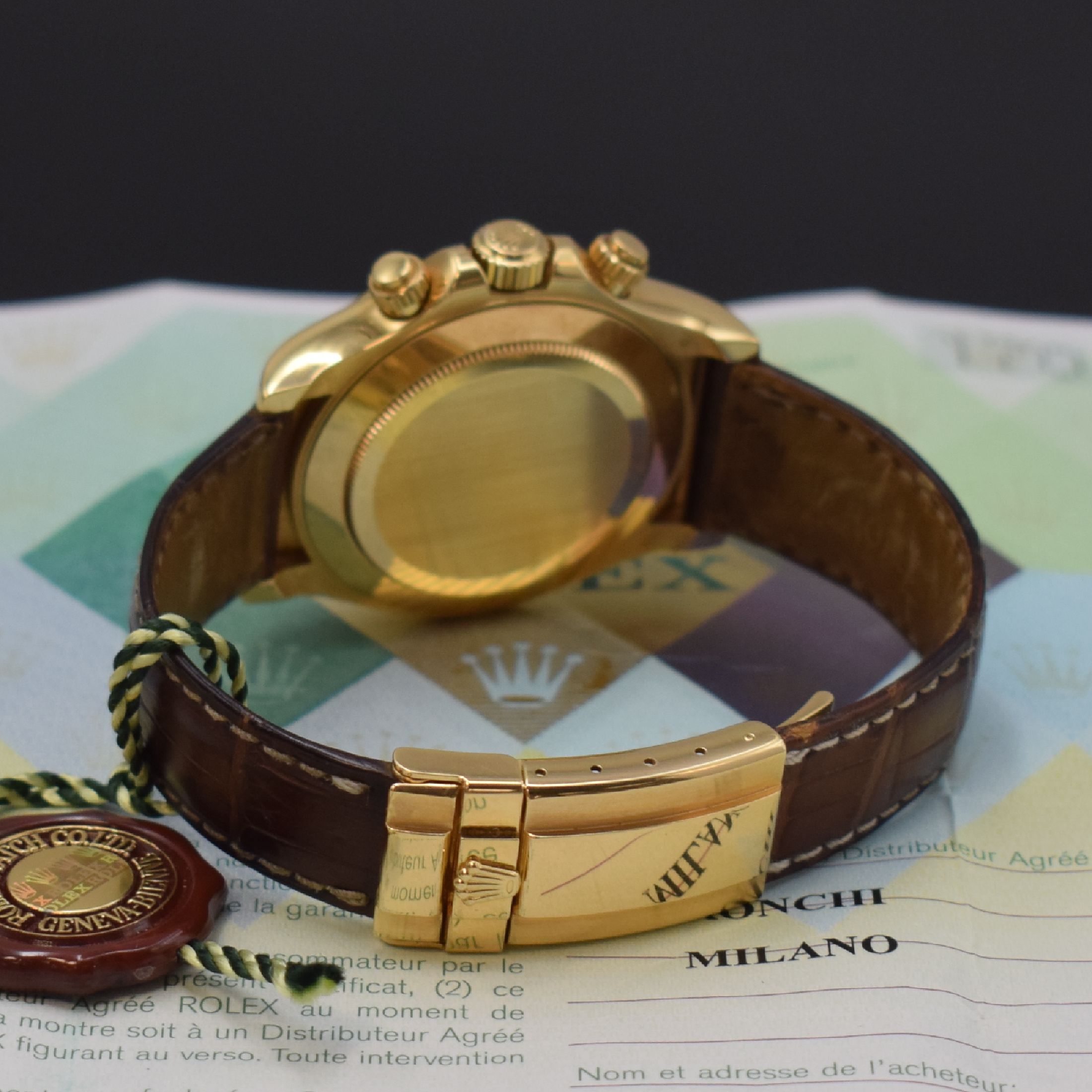 Detail b: ROLEX Herrenarmbanduhr Oyster Perpetual Cosmograph Daytona Referenz 116518, Automatik, D-Serie, Chronometer der Superlative in GG 750/000 inkl. orig. ...