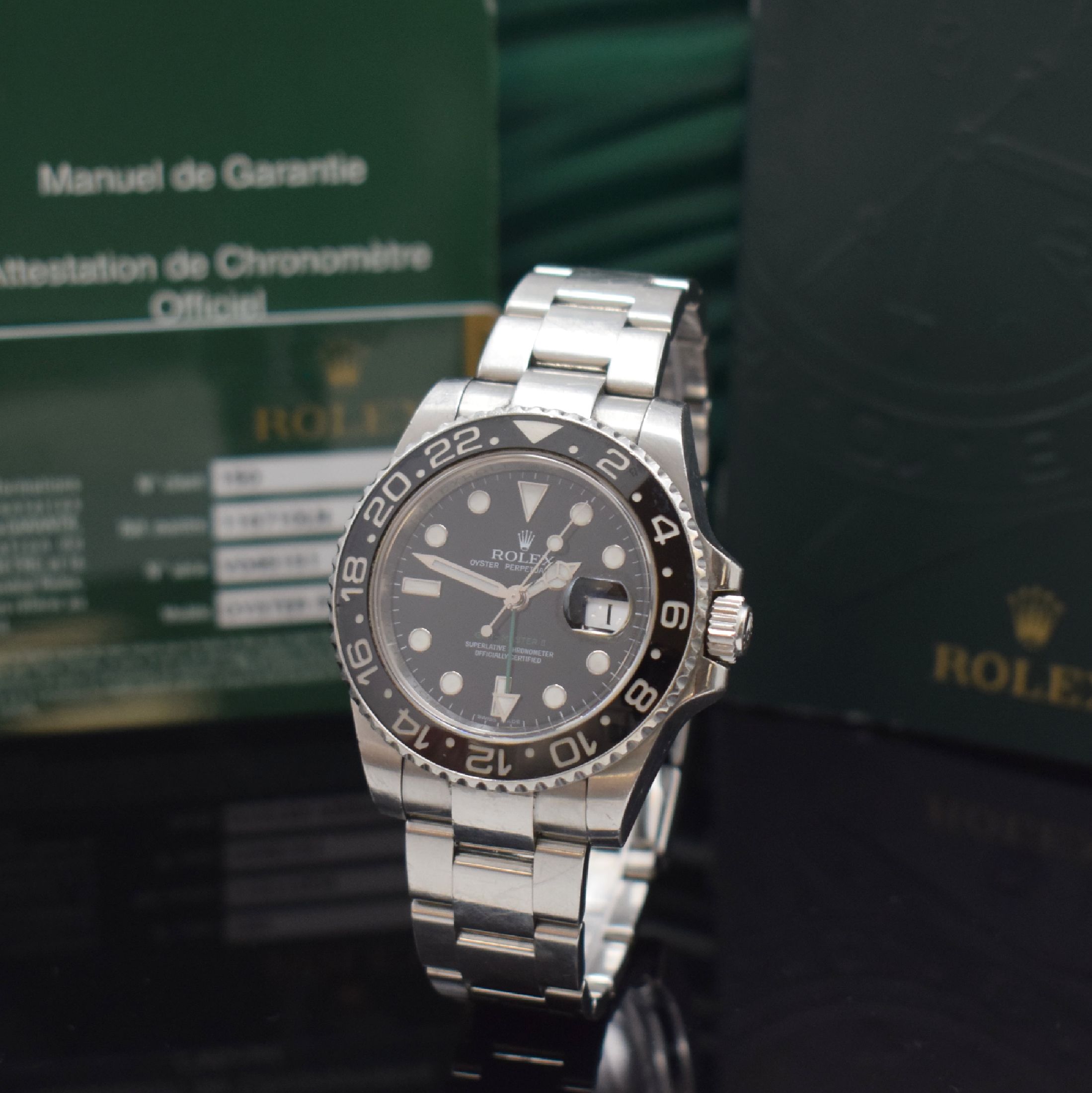 ROLEX Herrenarmbanduhr Oyster Perpetual Date GMT-Master II Referenz 116710LN, Automatik, V-Serie, LC 150, Chronometer der Superlative in Edelstahl ...