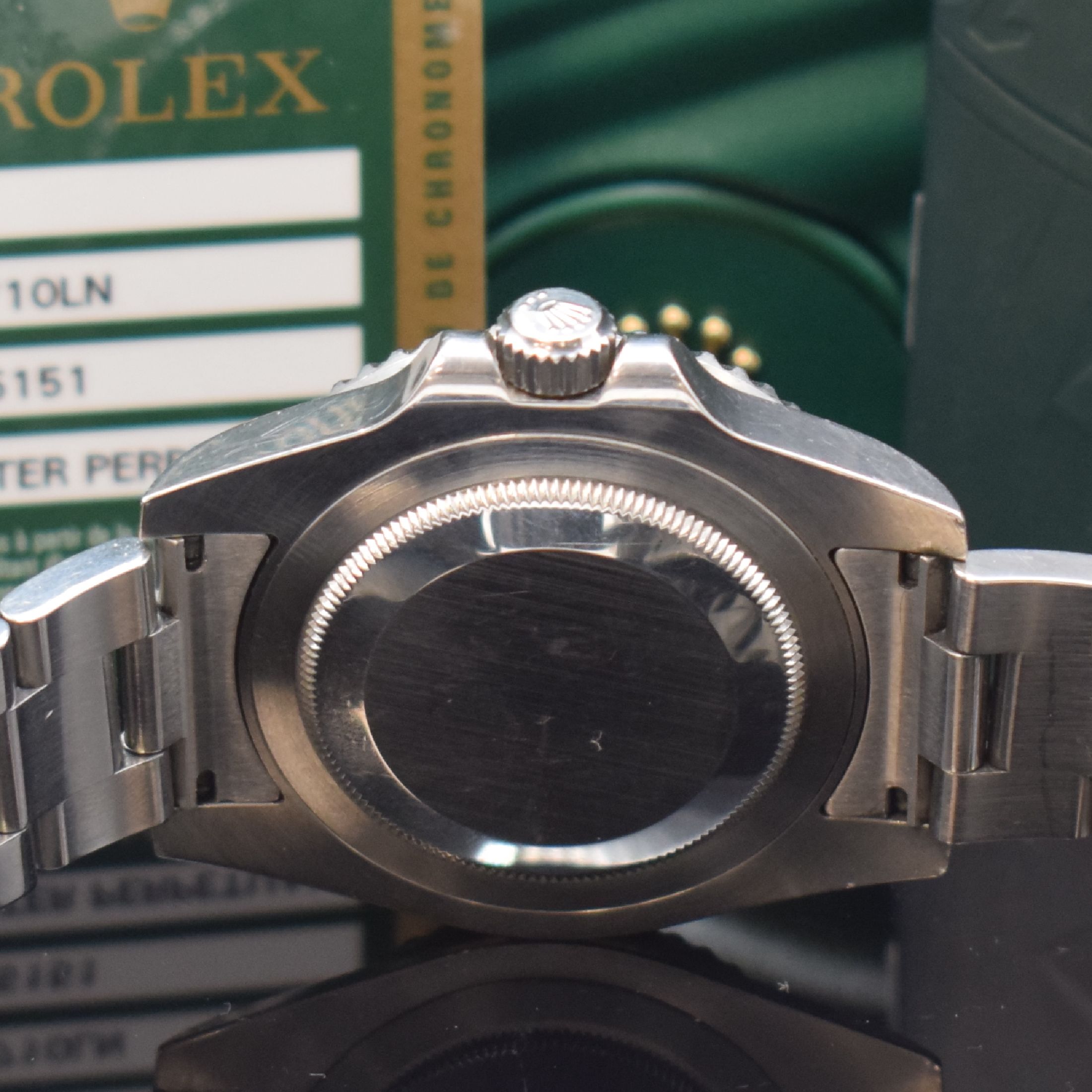 Detail d: ROLEX Herrenarmbanduhr Oyster Perpetual Date GMT-Master II Referenz 116710LN, Automatik, V-Serie, LC 150, Chronometer der Superlative in Edelstahl ...