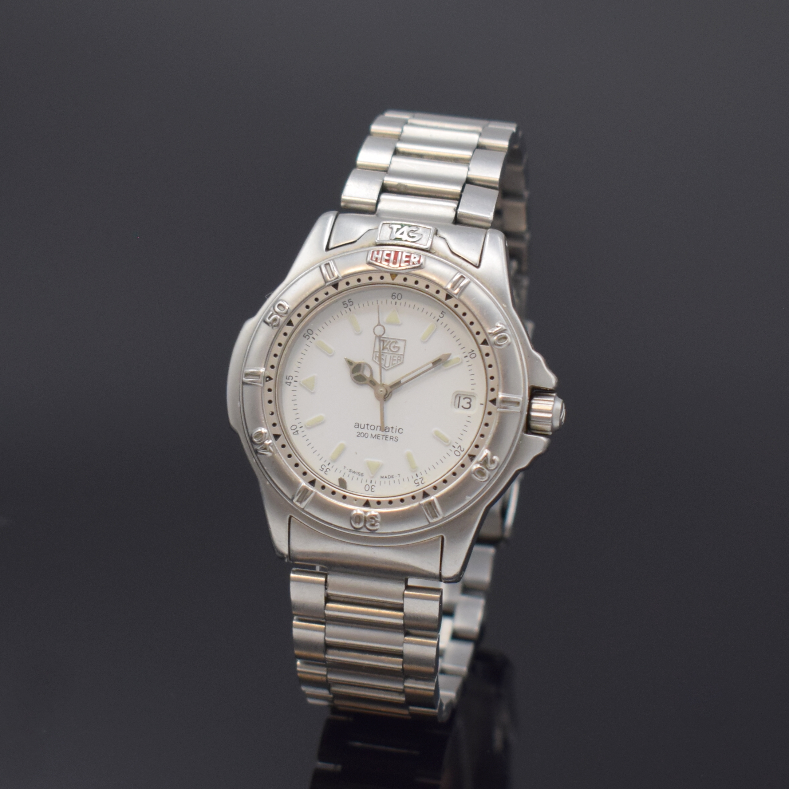 TAG HEUER 4000 Herrenarmbanduhr in Stahl Referenz 699.706K, Schweiz um 2000, Automatik, orig. Gliederband m. Faltschl., Tauchverlängerung (zu rep.), ...