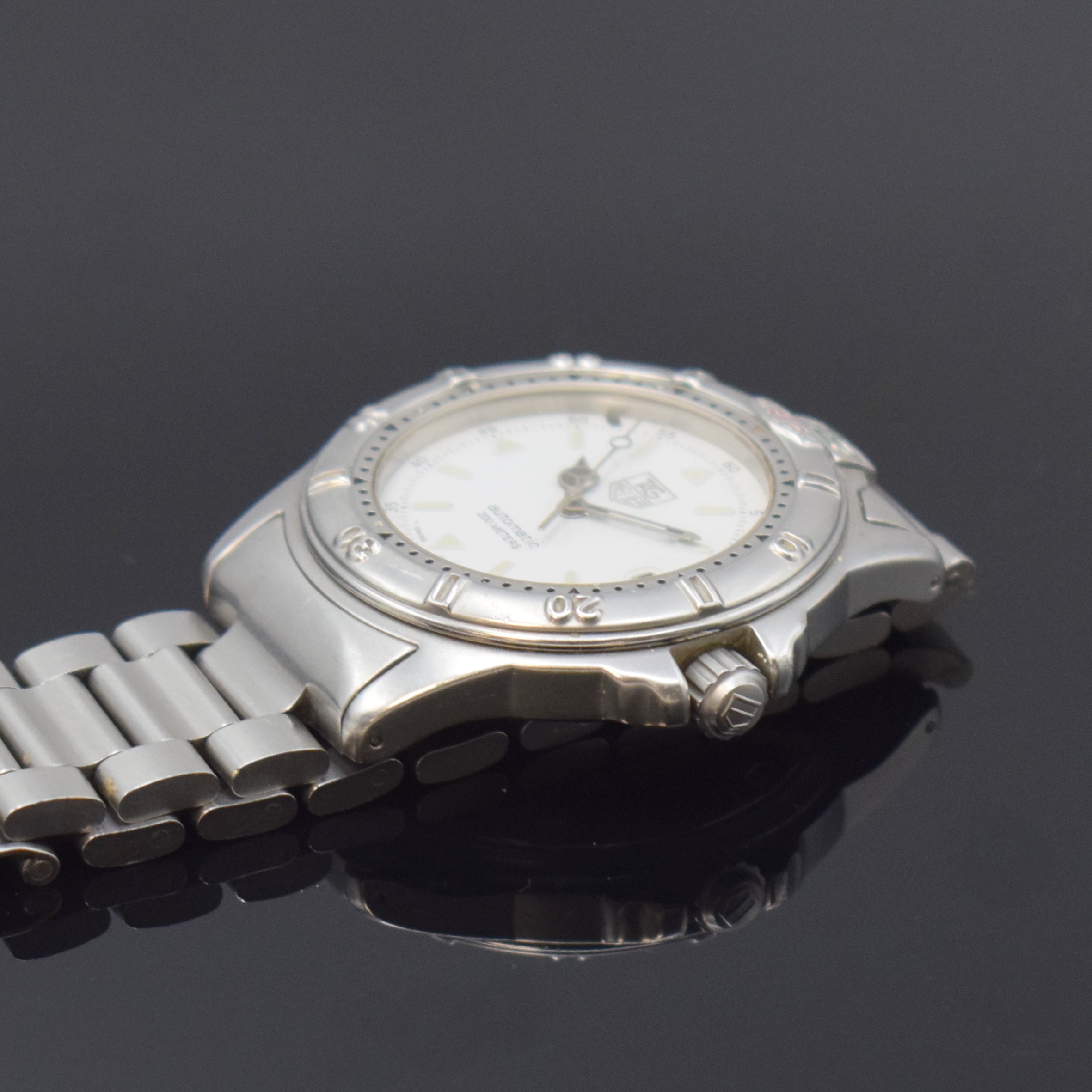 Detail c: TAG HEUER 4000 Herrenarmbanduhr in Stahl Referenz 699.706K, Schweiz um 2000, Automatik, orig. Gliederband m. Faltschl., Tauchverlängerung (zu rep.), ...