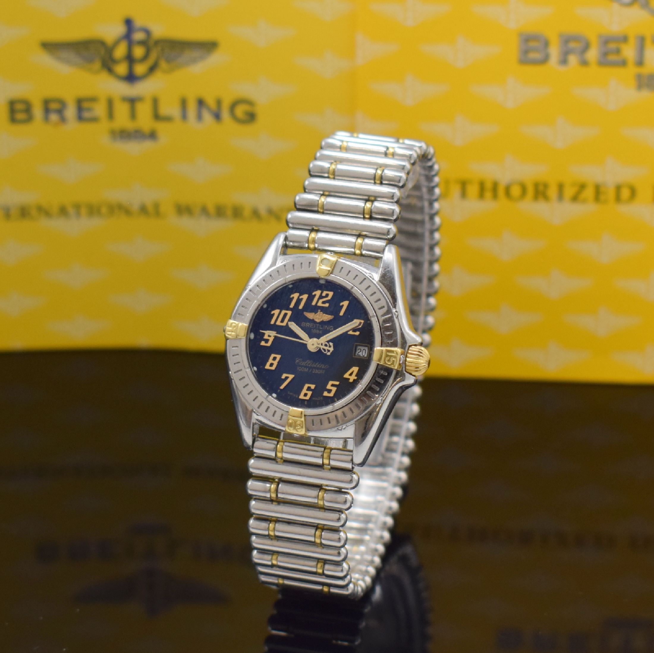 BREITLING Damenarmbanduhr Serie Callistino Referenz B 52045, Schweiz verk. lt. beil. Garantie 06/1999, quarz, Edelstahl/Gold komb. inkl. Roleauxband ...