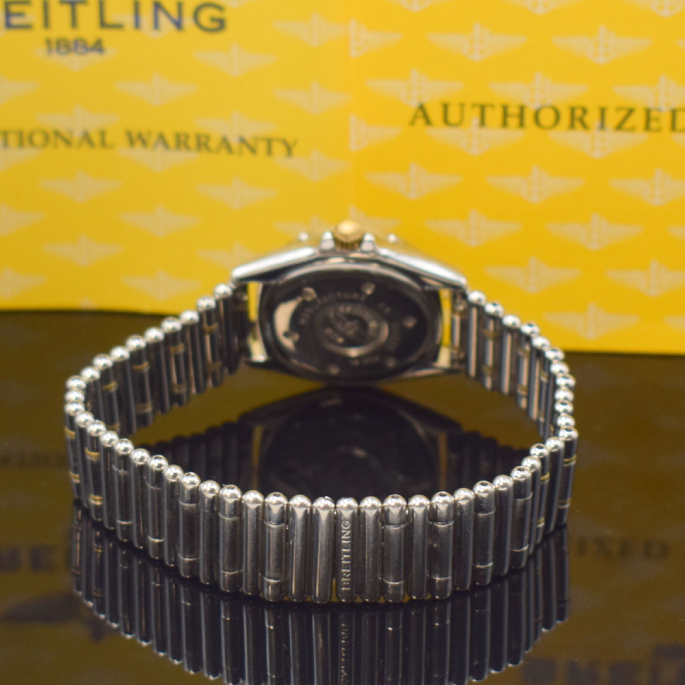 Detail b: BREITLING Damenarmbanduhr Serie Callistino Referenz B 52045, Schweiz verk. lt. beil. Garantie 06/1999, quarz, Edelstahl/Gold komb. inkl. Roleauxband ...