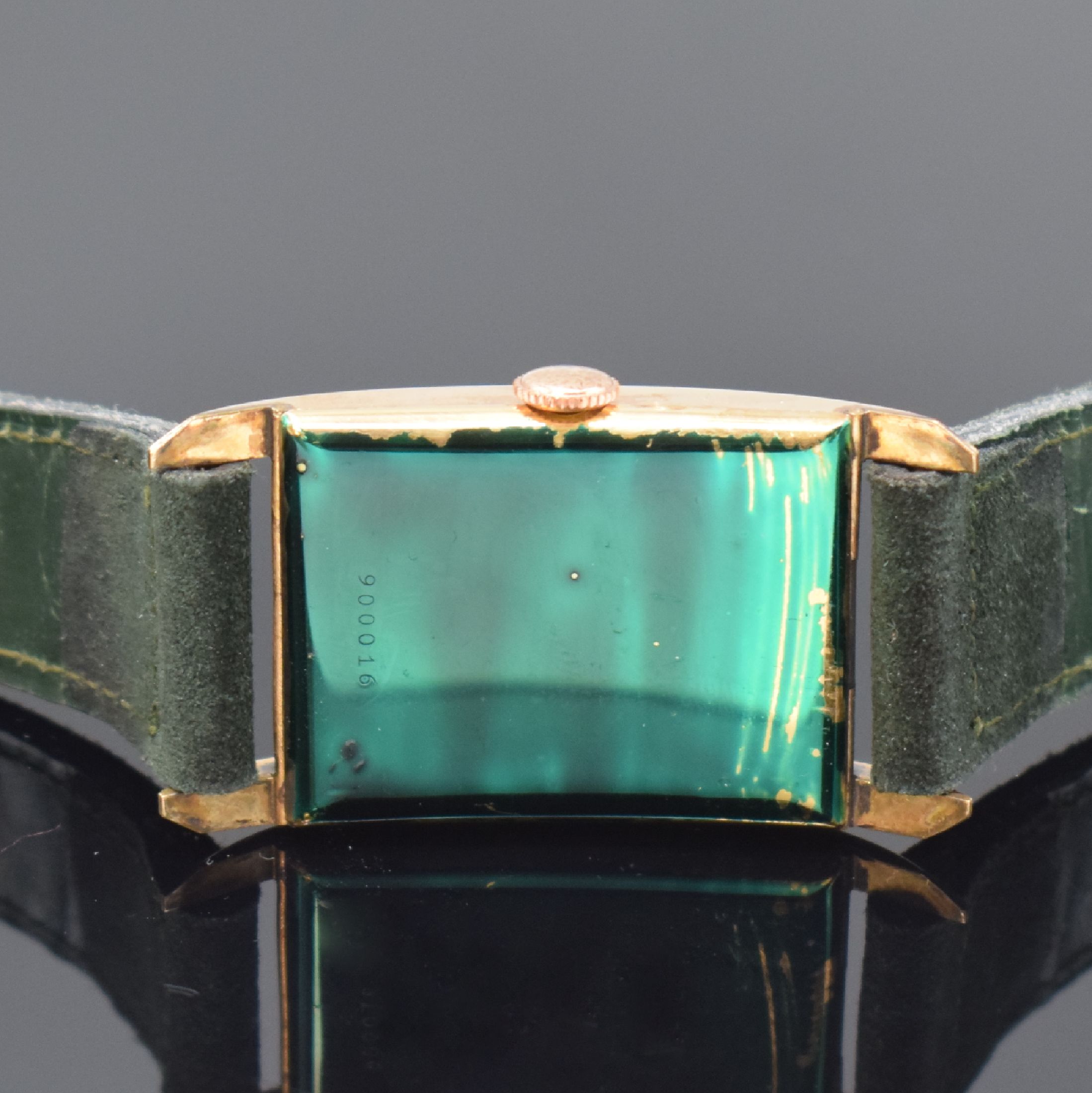 Detail c: Hy MOSER & Cie Prima sehr seltene vergoldete Herrenarmbanduhr, Schweiz um 1930, Handaufzug, Geh. sign., Scharnierboden, sign. schön erhaltenes ...
