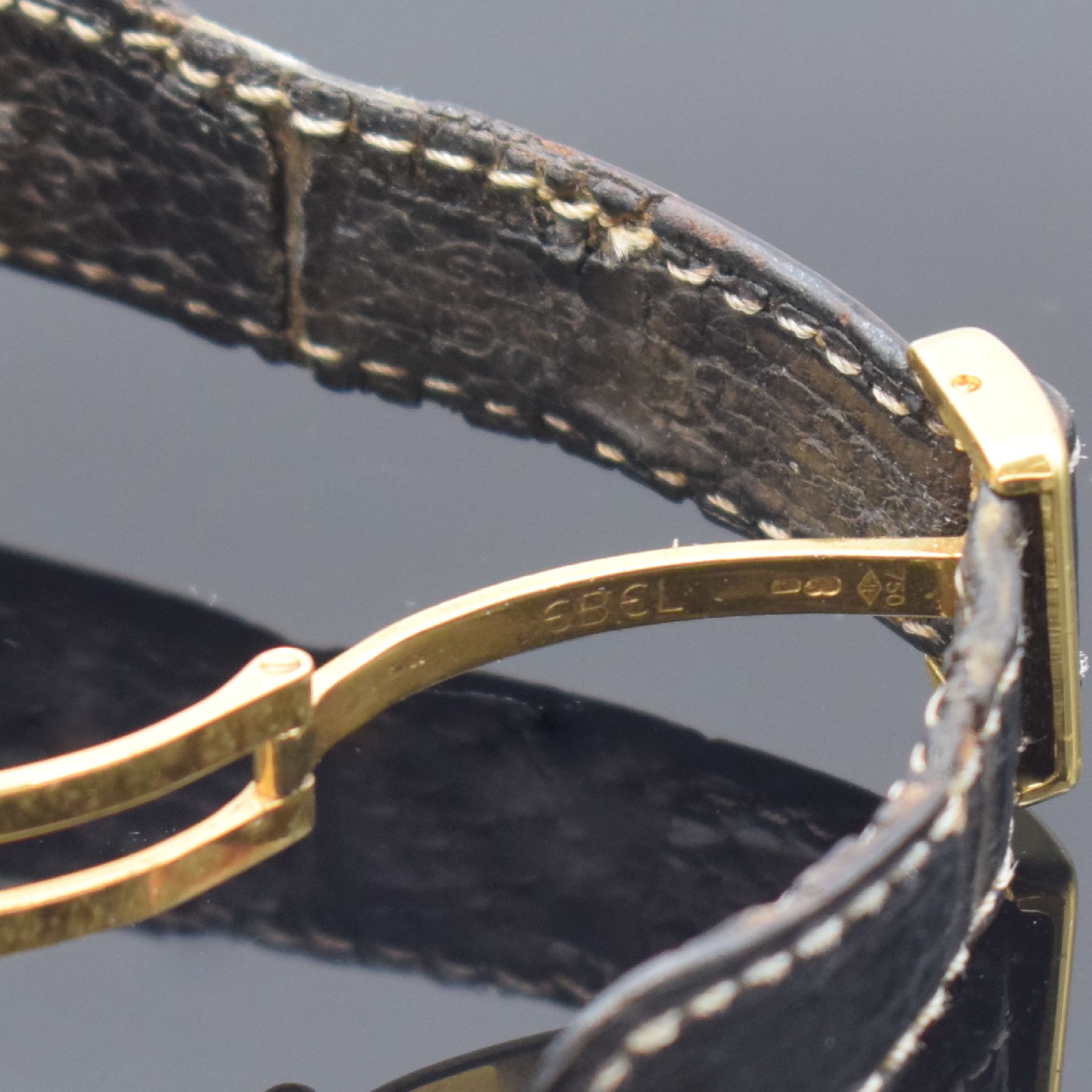 Detail b: EBEL 1911 Armbanduhr in GG 750/000 Referenz 893902, Automatik, massives Goldgeh. inkl. orig. Lederband (zu ers.) m. orig. GG 750/000 Faltschl., Boden ...