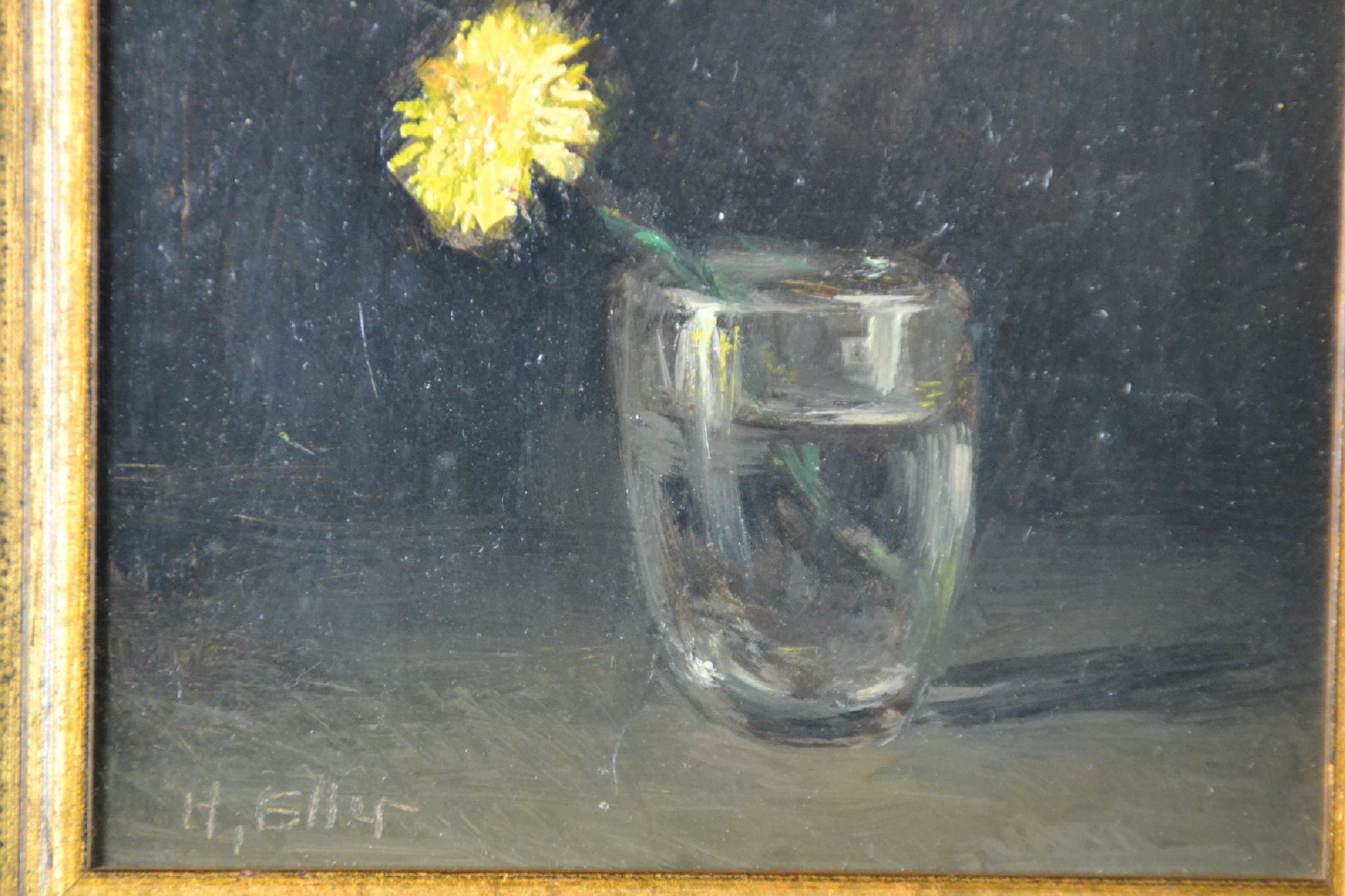 Detail d: Hermann Eller, 1925 Zwiesel-2009 Deggendorf,kleine Sammlung aus 3 Gemälden: Landschaft im Morgenlicht, rückseitig betitelt "alte ...