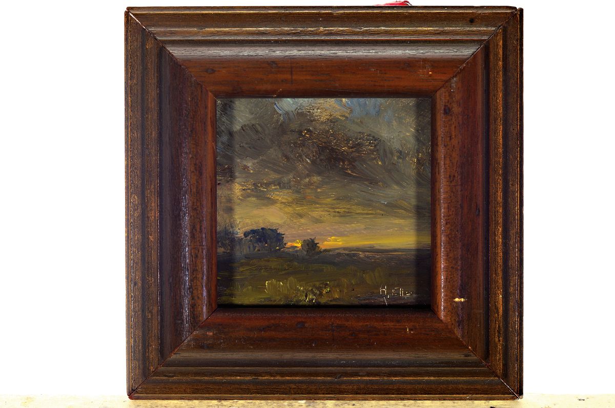 Detail l: Hermann Eller, 1925 Zwiesel-2009 Deggendorf,kleine Sammlung aus 3 Gemälden: Landschaft im Morgenlicht, rückseitig betitelt "alte ...