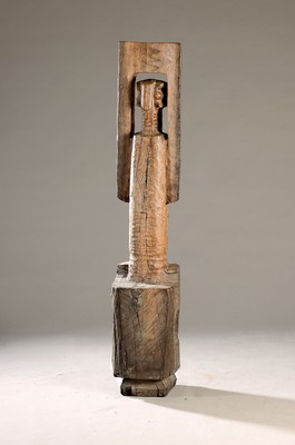 Image 26687832 - Viktor Gaga, 1930-2003 Romania, large wooden sculpture, solid wood, anthropomorphic form, signed and dated (19)70, age range, H. 162 cm