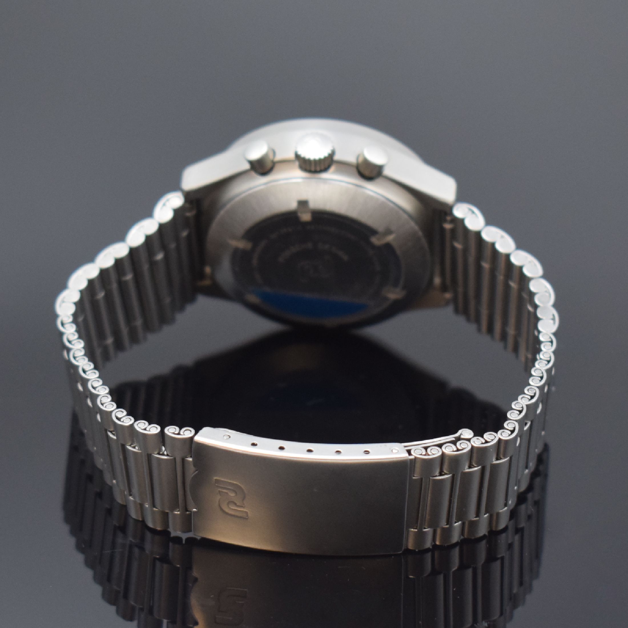 Detail b: ORFINA / PORSCHE DESIGN nahezu neuwertiger Armbandchronograph Referenz 7176 S, Automatik, Schweiz 1970er Jahre, matt. Edelstahlgeh. inkl. Gliederband ...