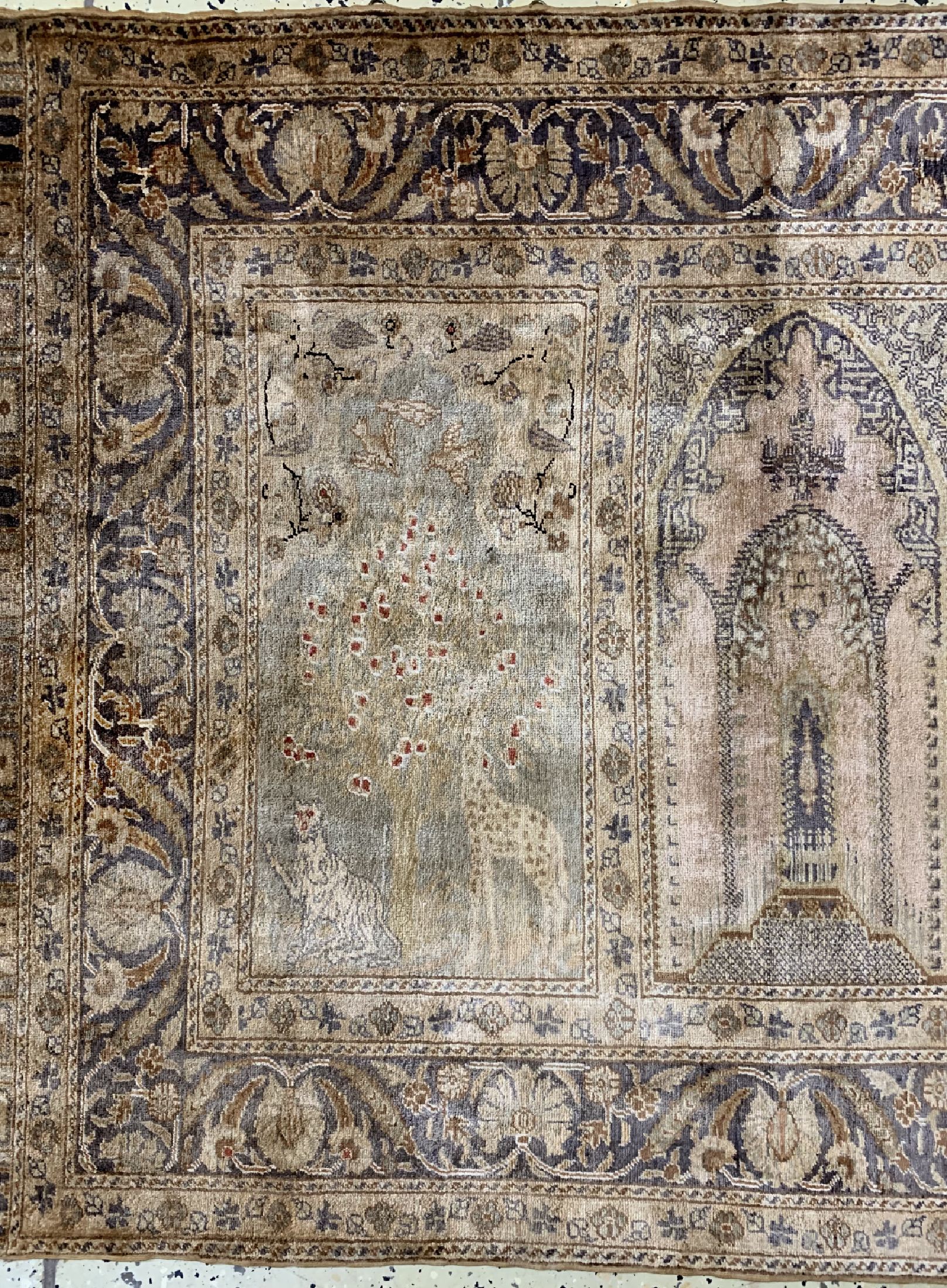 Detail d: Kayseri Flosch"Saf", Türkei, um 1920/1930, merzerisierte Baumwolle, ca. 308 x 105 cm, EHZ: 2