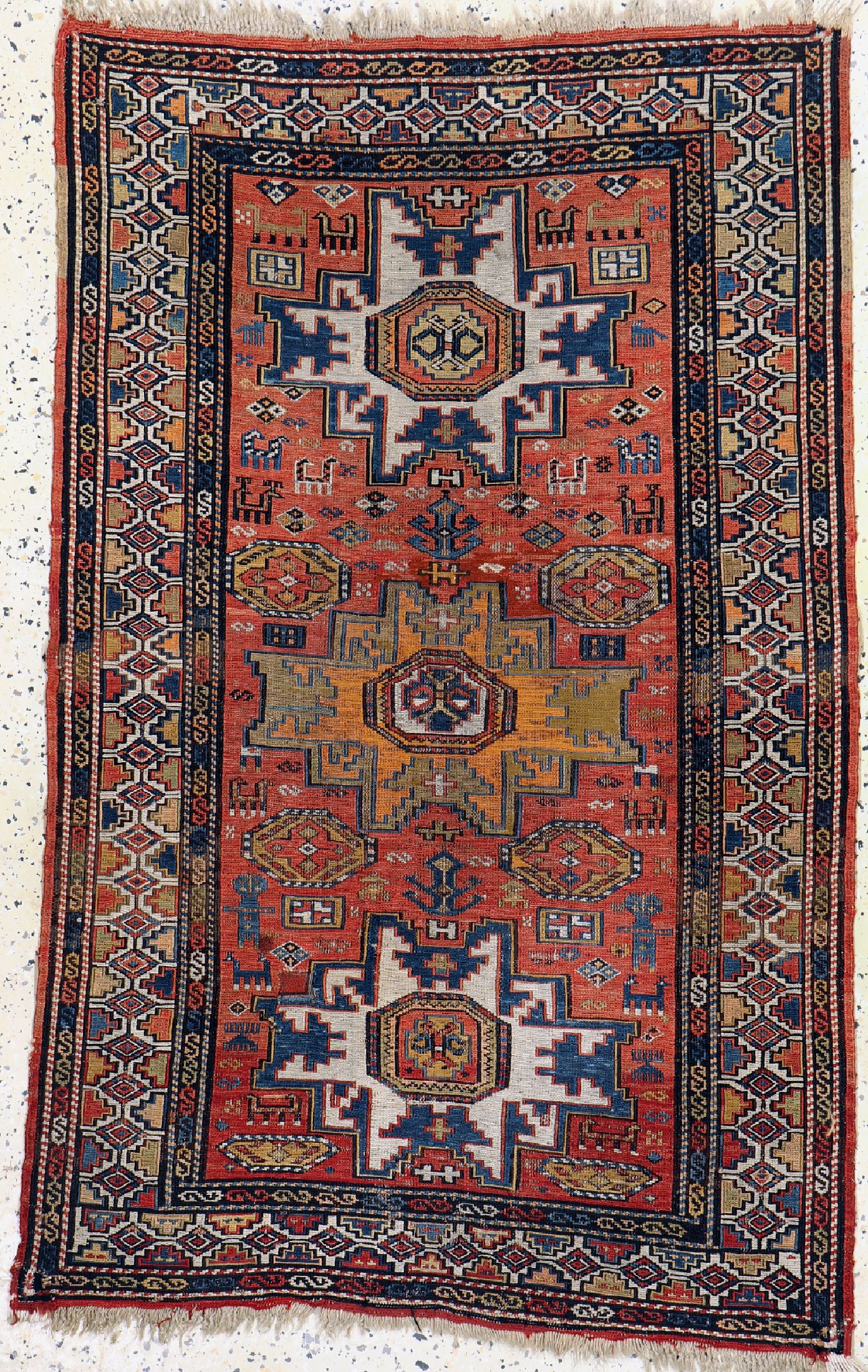 Sumakh antik, Kaukasus, um 1900, Wolle auf Wolle, ca. 140 x 90 cm, EHZ: 2, (paar kleine Restaurierungen).