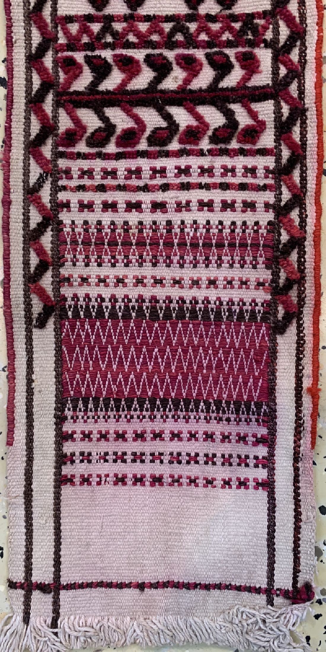 Detail a: Zeltband Fragment, Turkmenistan, Anfang 20.Jhd, Wolle auf Wolle, ca. 146 x 20 cm, EHZ:2