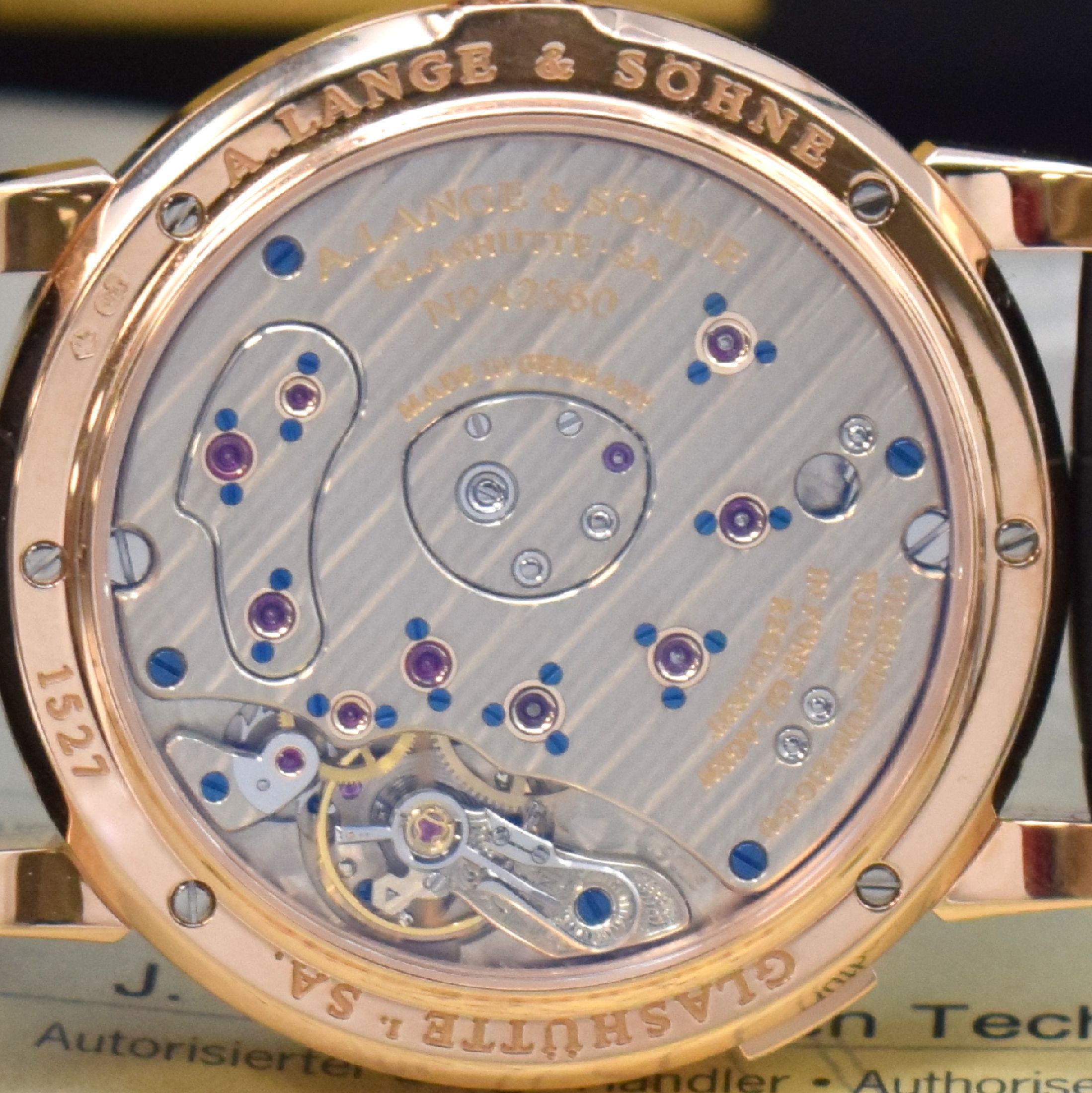 Detail h: A. LANGE & SÖHNE "Lange 1 Mondphase" feine Herrenarmbanduhr Referenz 109.032 in RoseG 750/000 mit original Box und Papieren, Deutschland ...